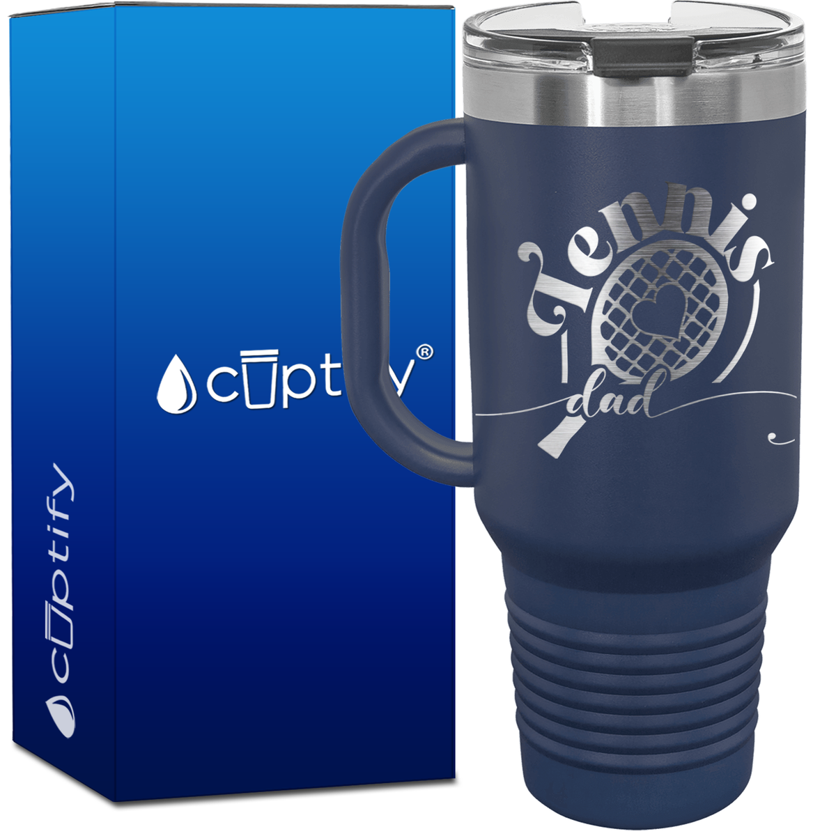 Tennis Racket Dad 40oz Travel Mug