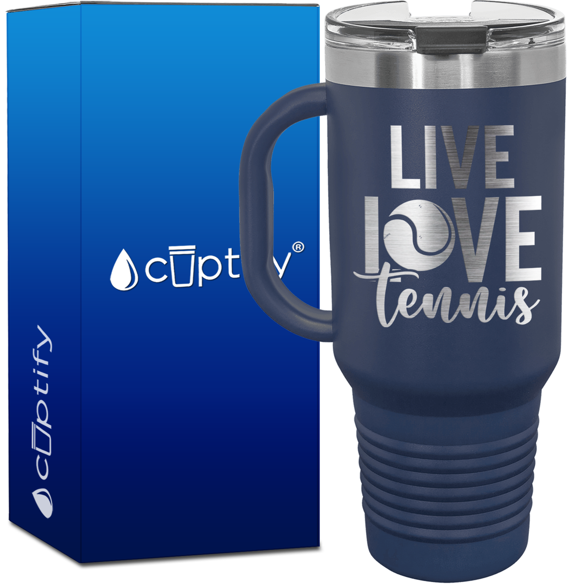 Live Love Tennis 40oz Tennis Travel Mug