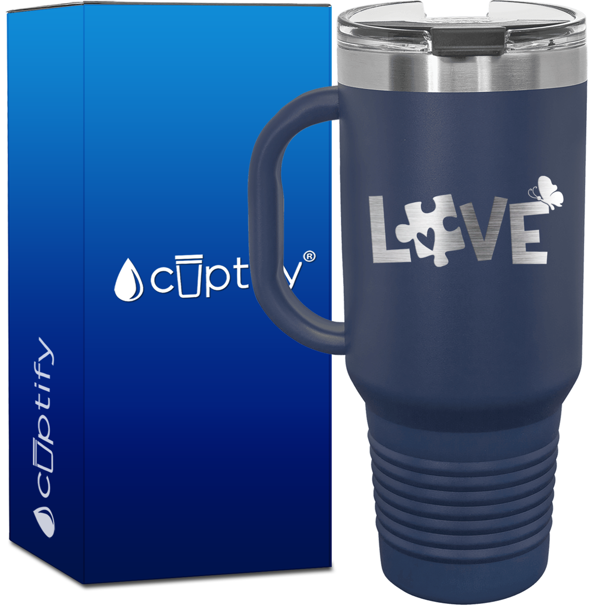 In April We Wear Blue 40oz Autism Travel Mug