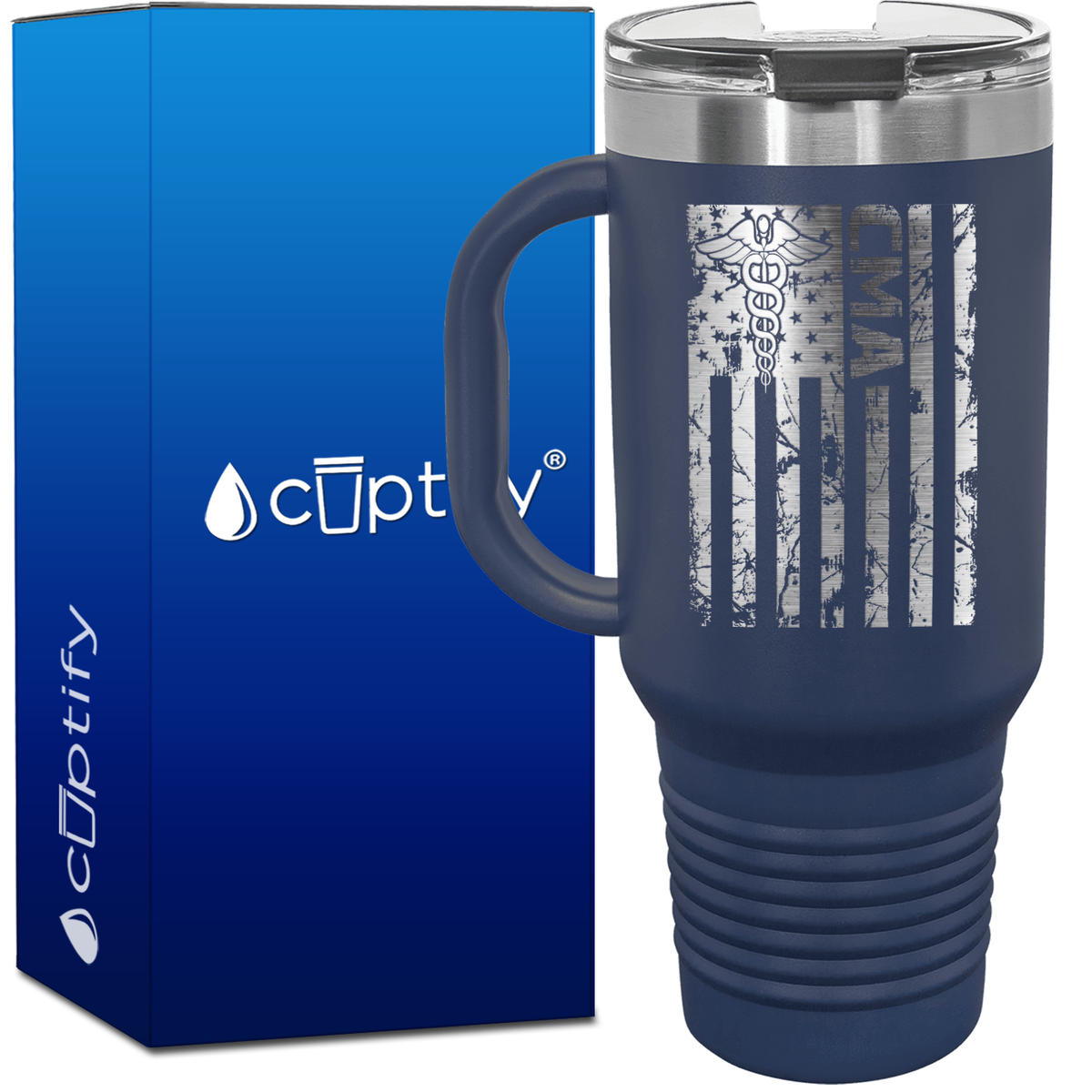 Distressed CMA Flag 40oz CMA Travel Mug