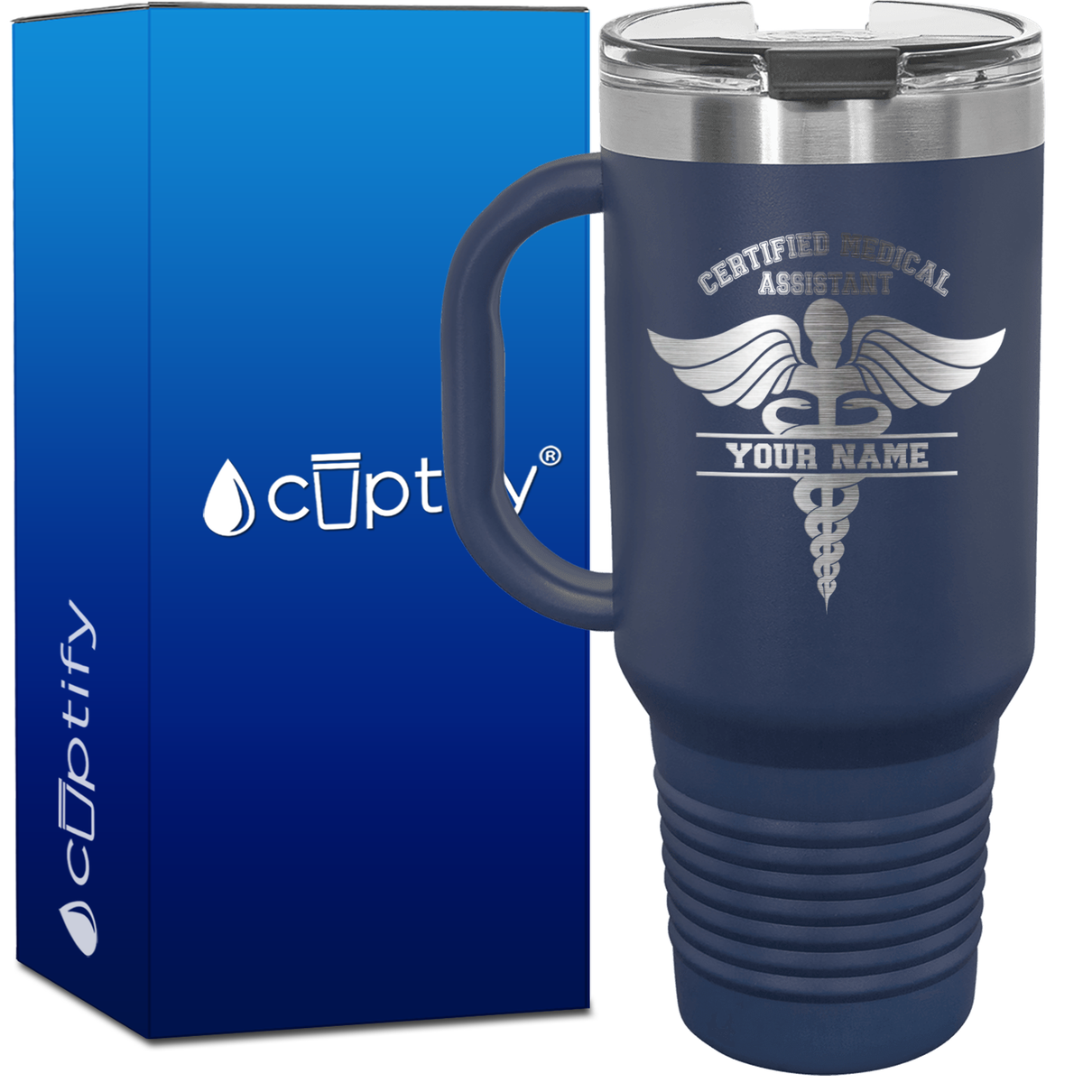 Personalized Certified Medical Assistant Stethoscope  40oz CMA Travel Mug