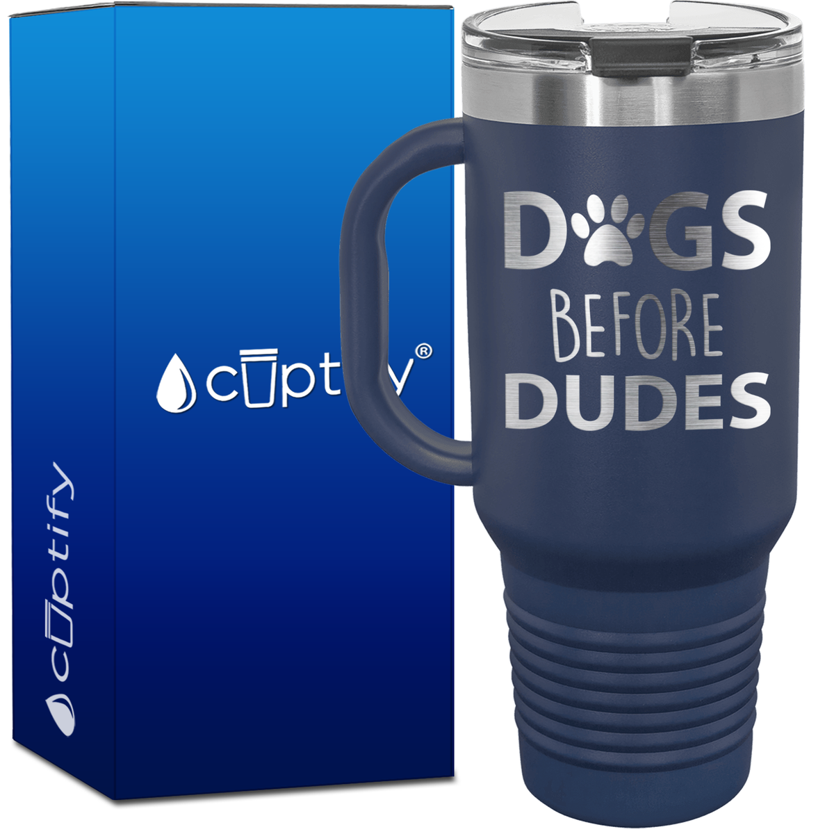 Dogs before Dudes 40oz Travel Mug