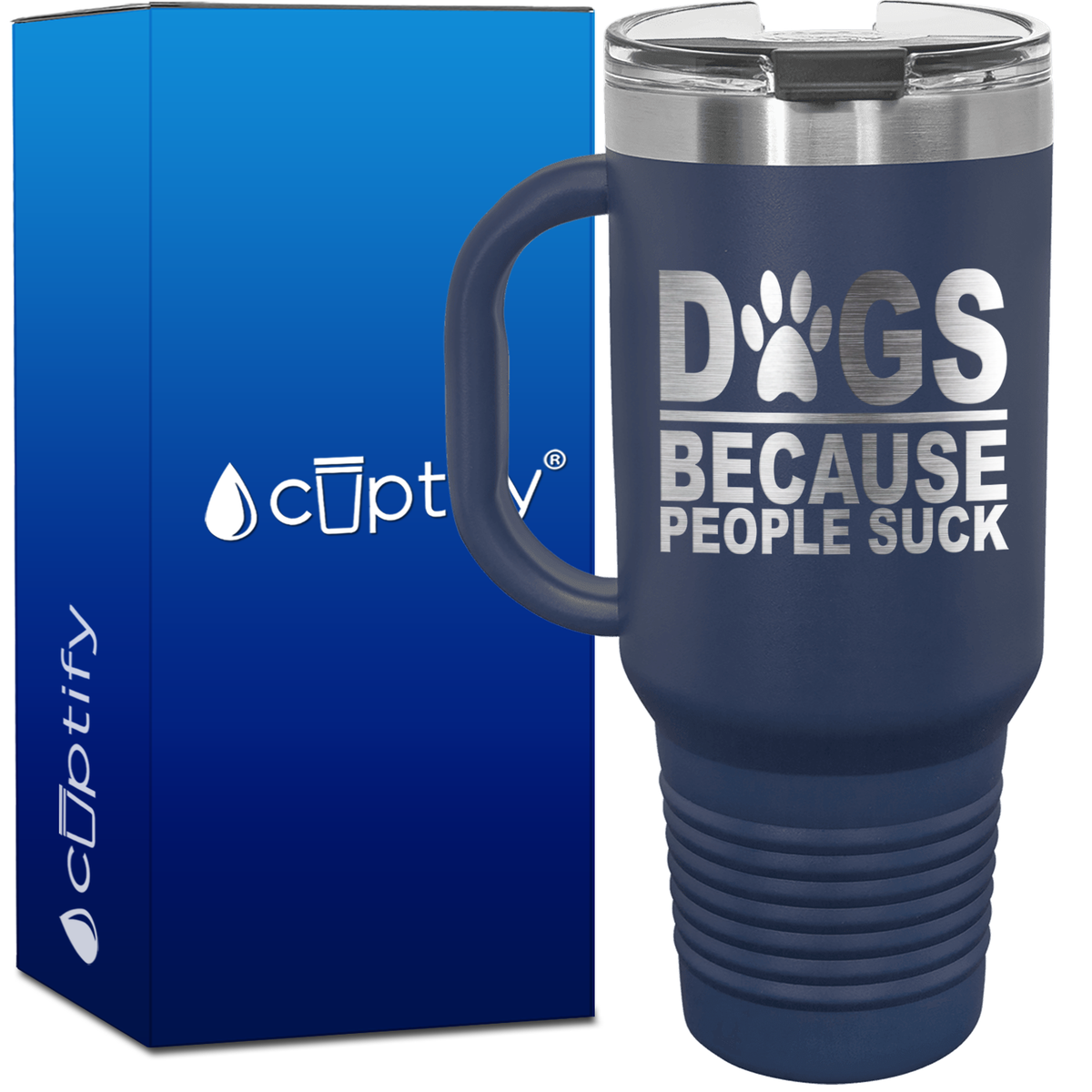 Dogs Because People Suck 40oz Travel Mug
