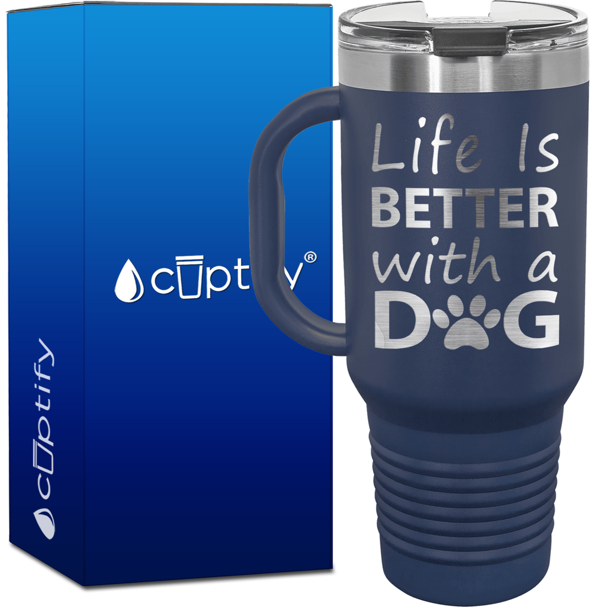 Life is Better with a Dog 40oz Travel Mug