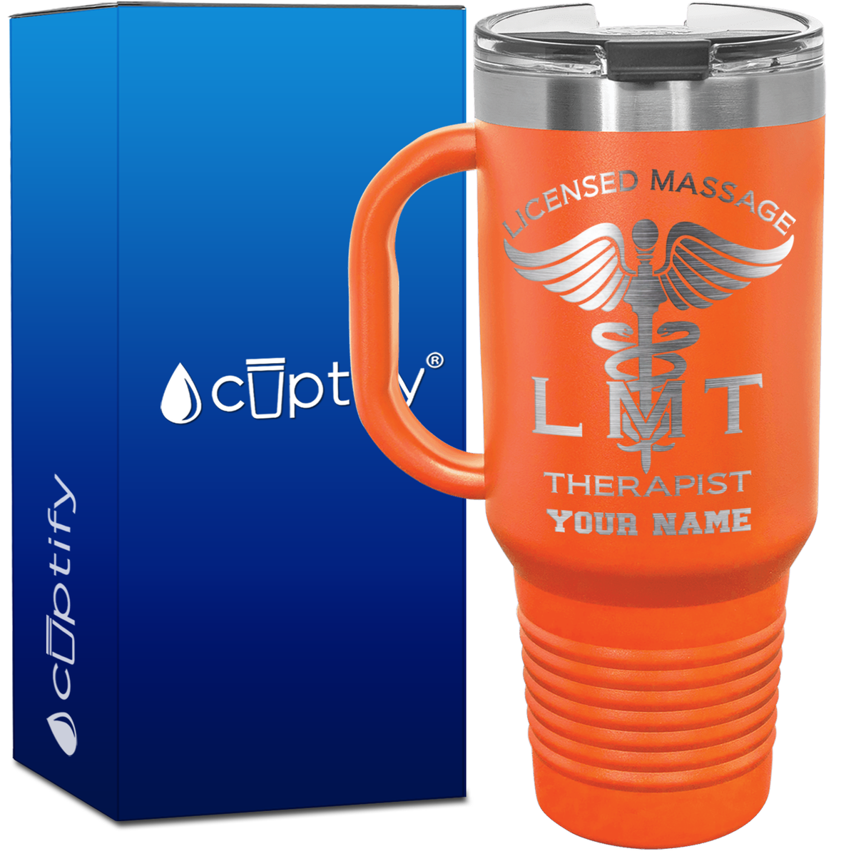 Personalized LMT Licensed Massage Therapist 40oz Medical Travel Mug