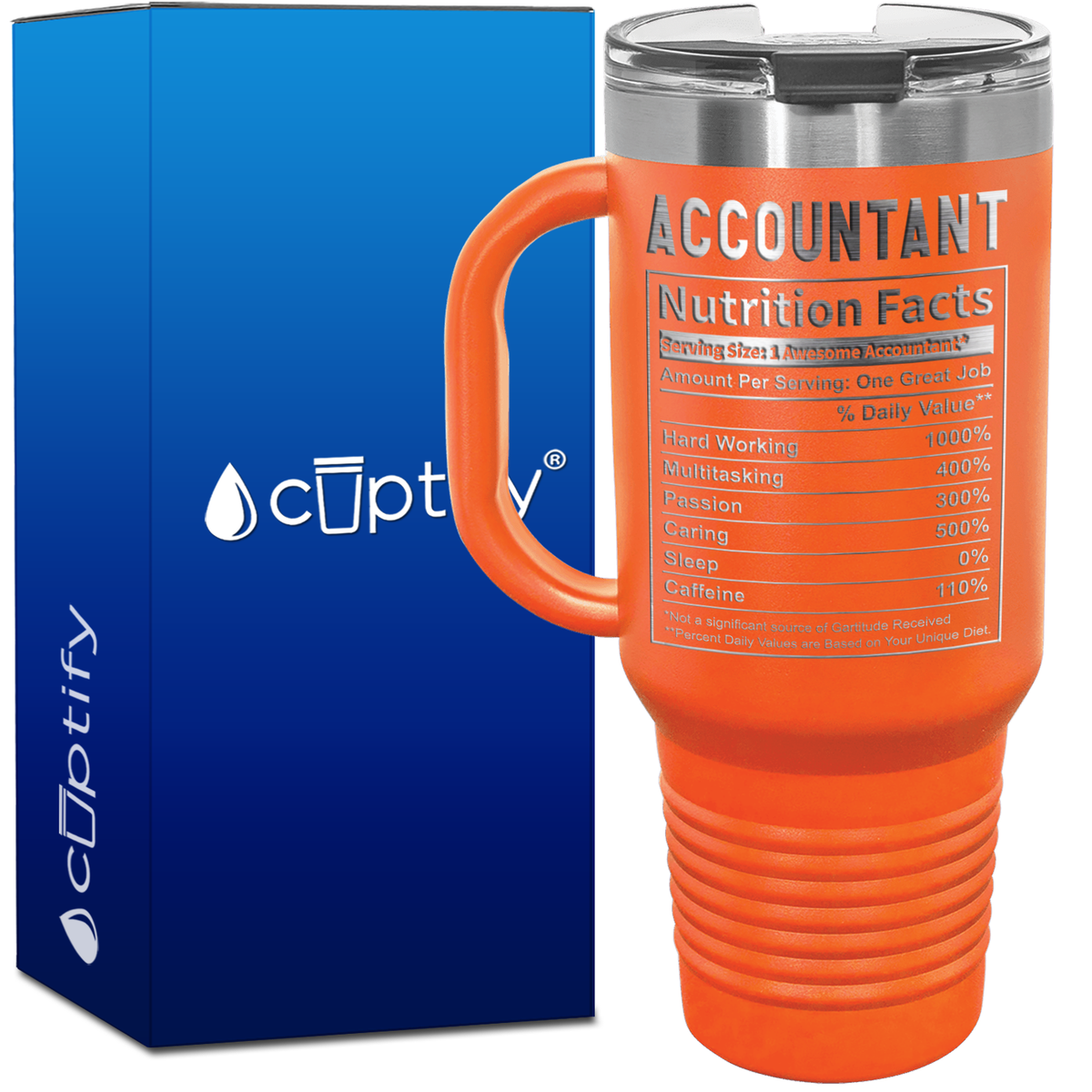 Accountant Nutrition Facts 40oz Accountant Travel Mug