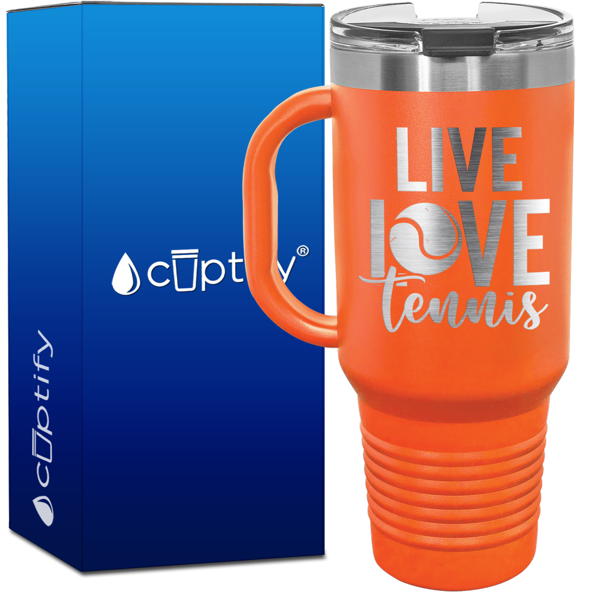 Live Love Tennis 40oz Tennis Travel Mug
