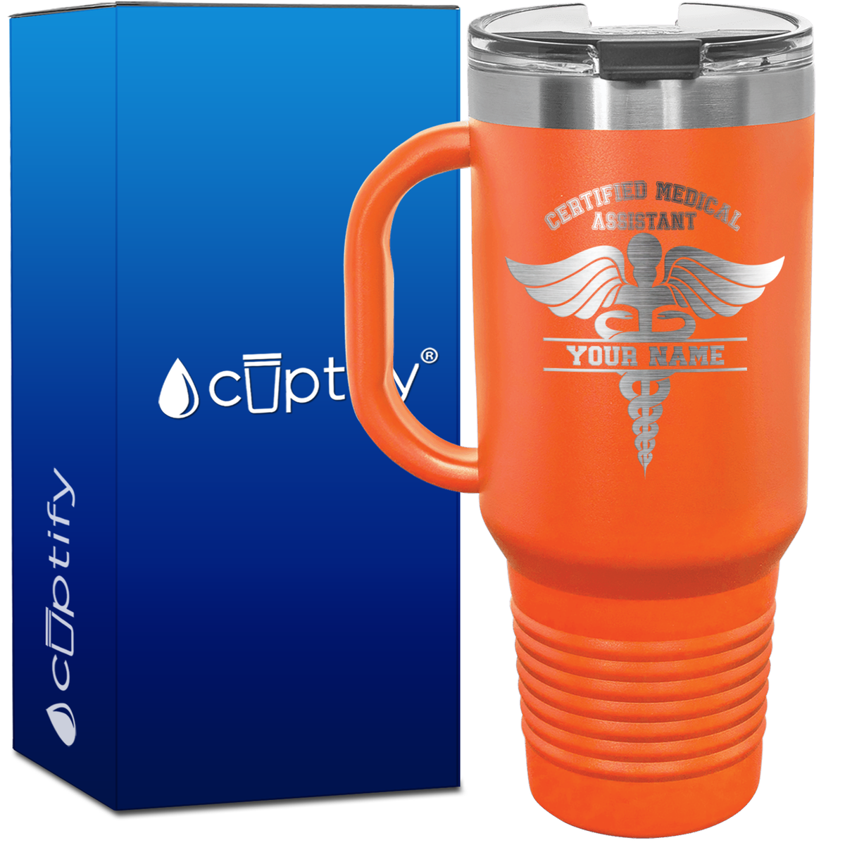 Personalized Certified Medical Assistant Stethoscope  40oz CMA Travel Mug