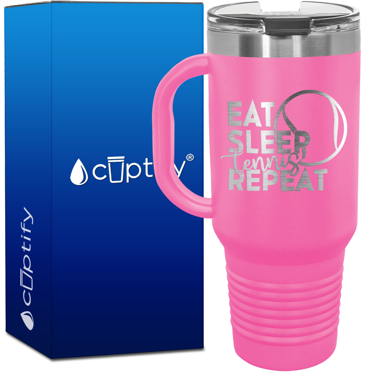 Eat Sleep Tennis Repeat 40oz Tennis Travel Mug