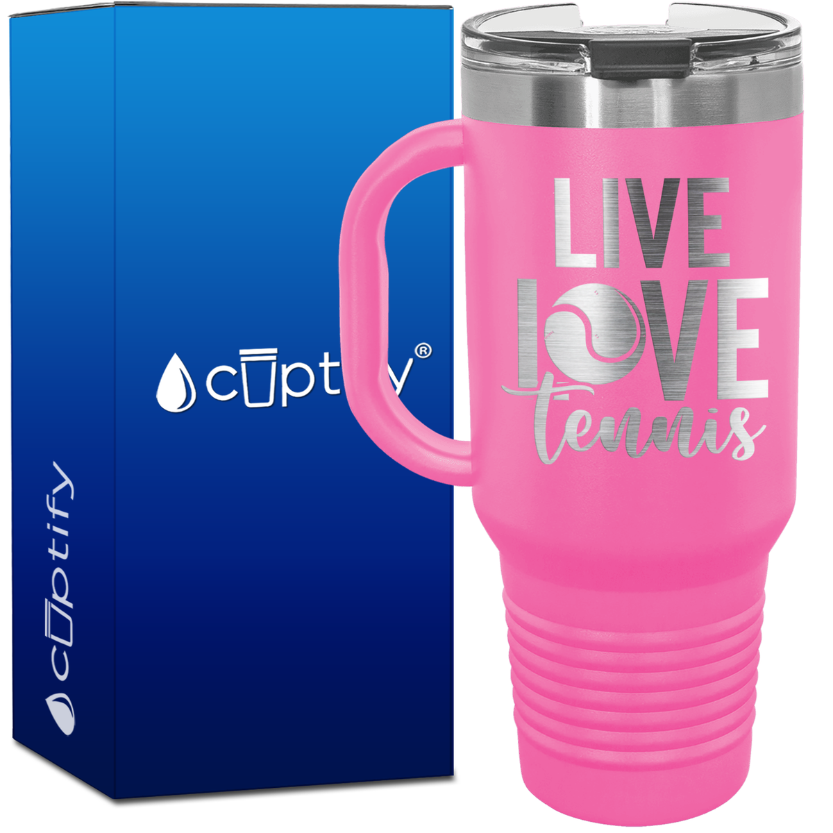 Live Love Tennis 40oz Travel Mug