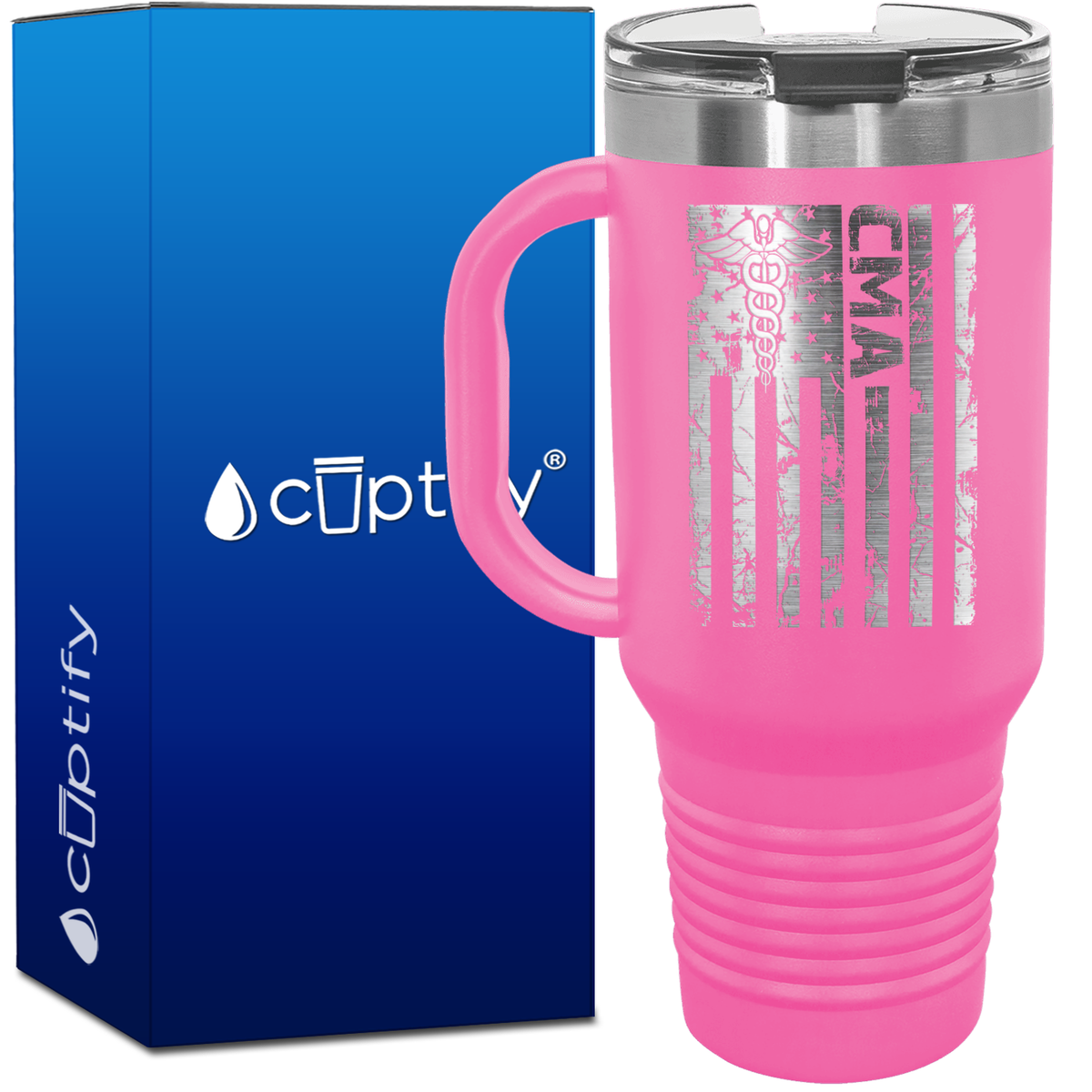 Distressed CMA Flag 40oz CMA Travel Mug