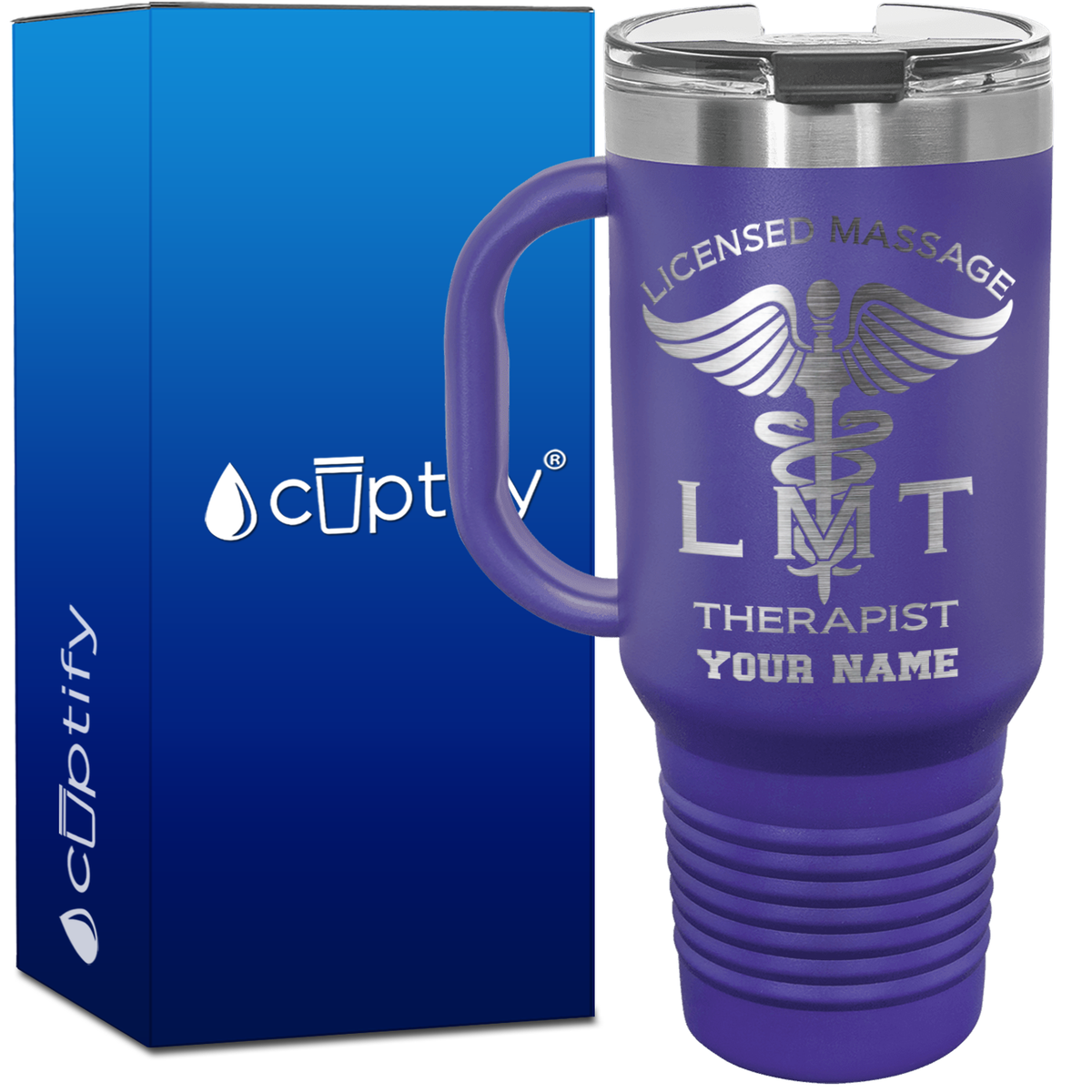 Personalized LMT Licensed Massage Therapist 40oz Medical Travel Mug