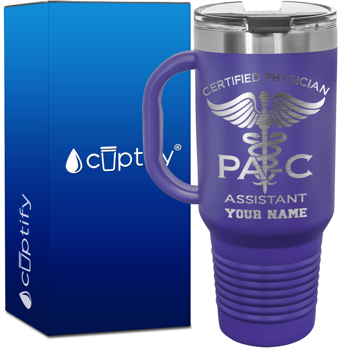 Personalized PA-C Certified Physician Assistant 40oz Medical Travel Mug