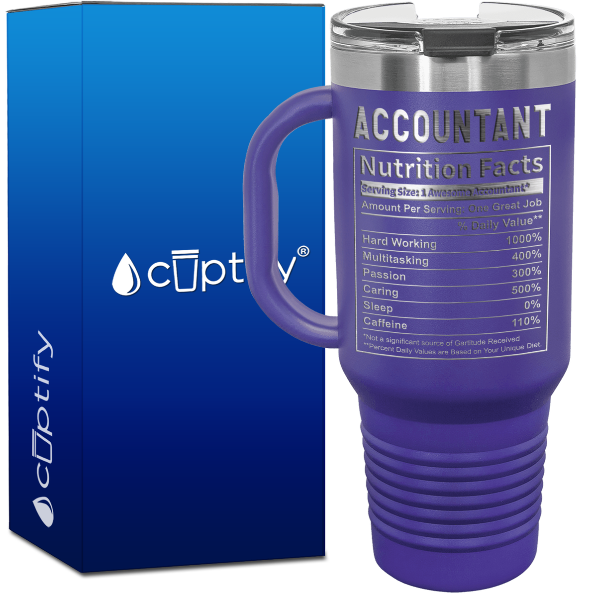 Accountant Nutrition Facts 40oz Accountant Travel Mug