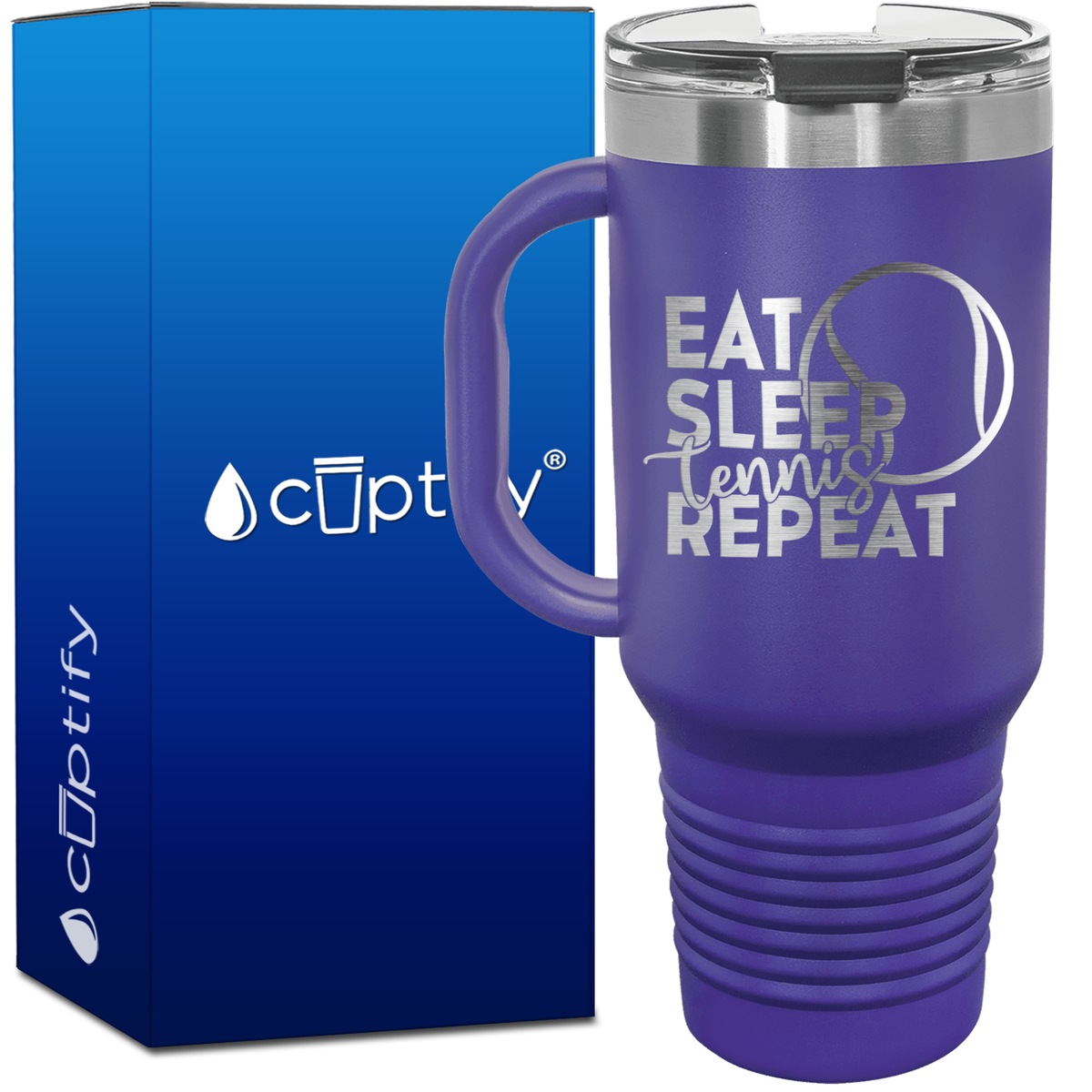 Eat Sleep Tennis Repeat 40oz Tennis Travel Mug