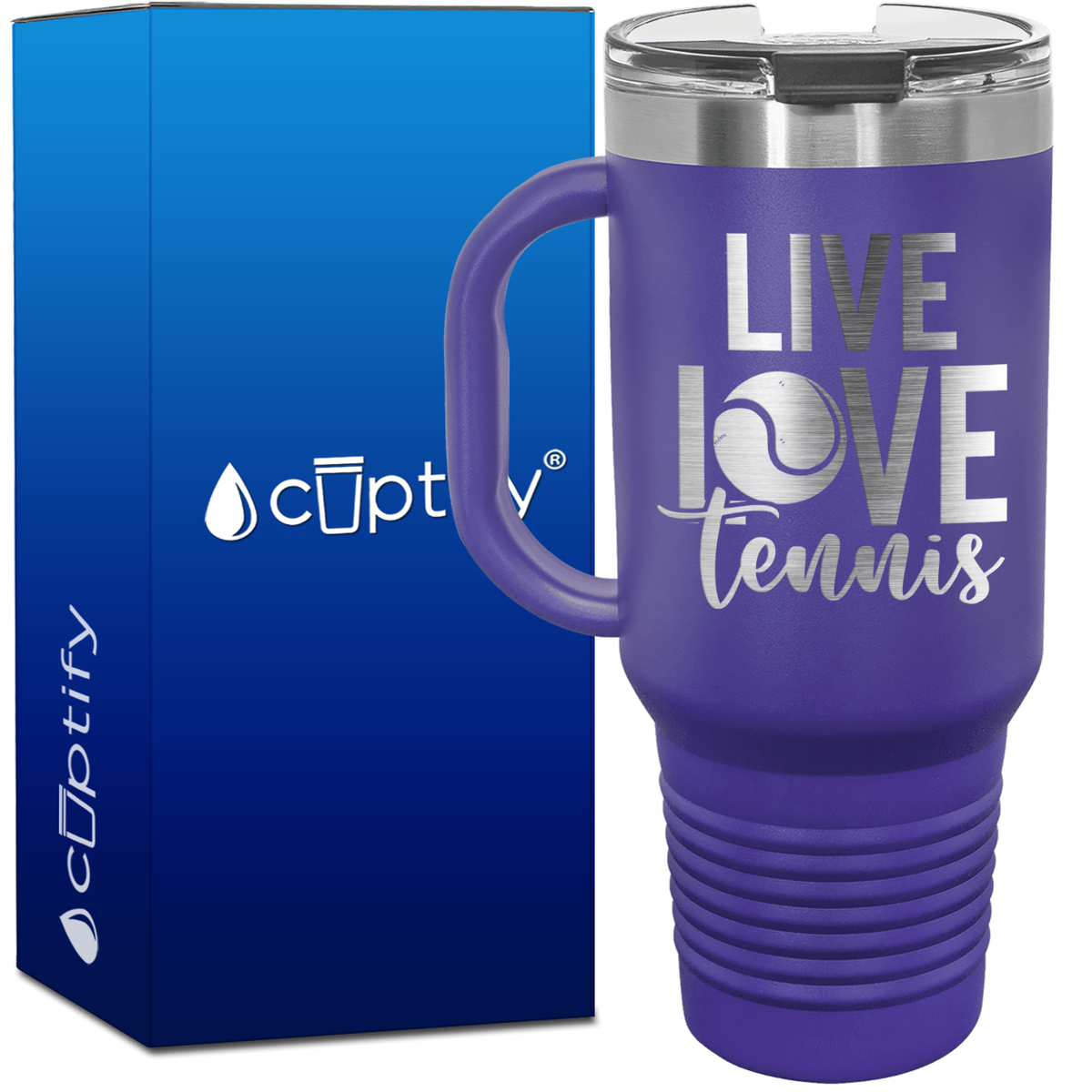 Live Love Tennis 40oz Tennis Travel Mug