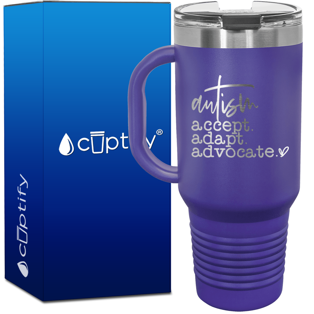 Autism Accept Adapt Advocate 40oz Autism Travel Mug