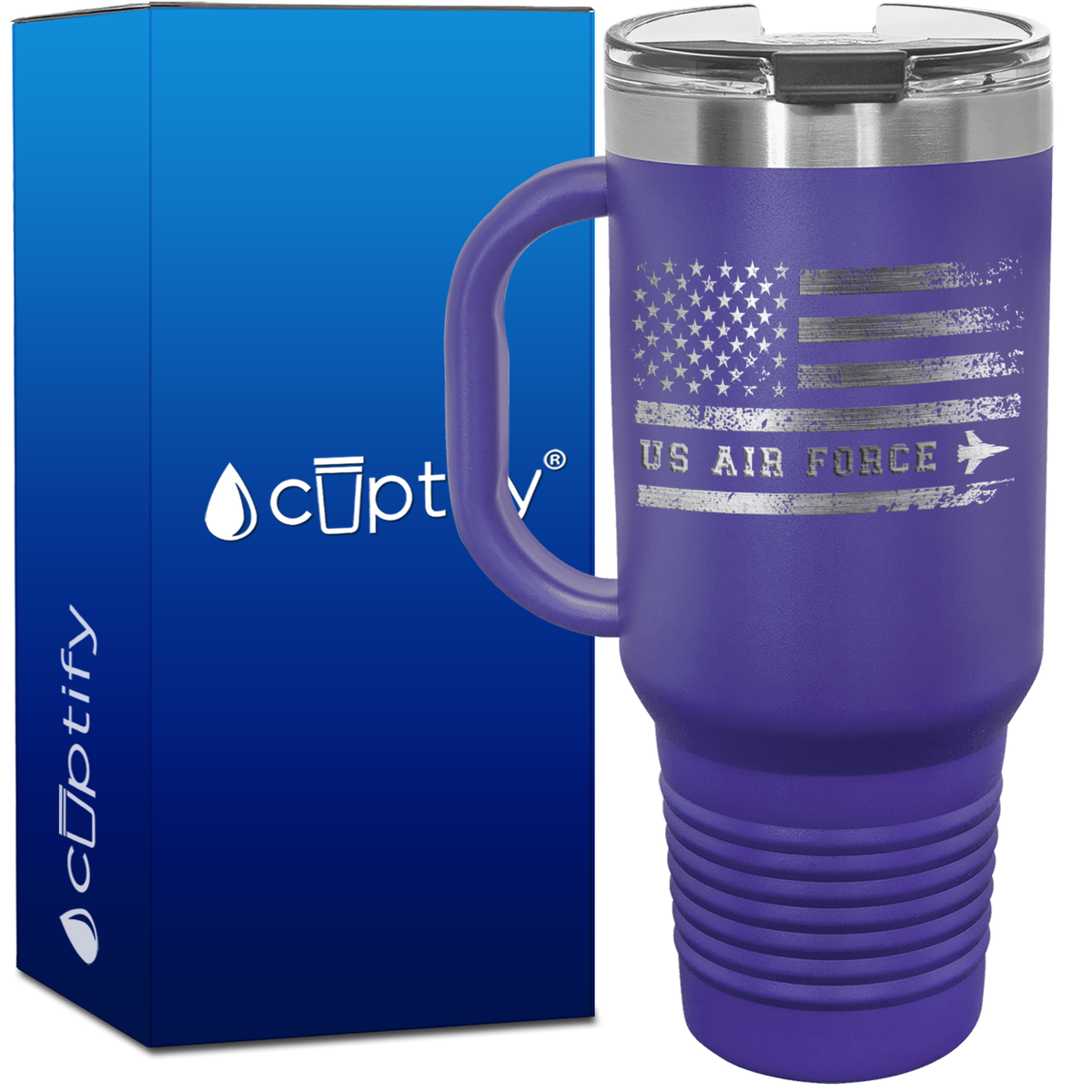US Air Force Distressed Flag 40oz Travel Mug