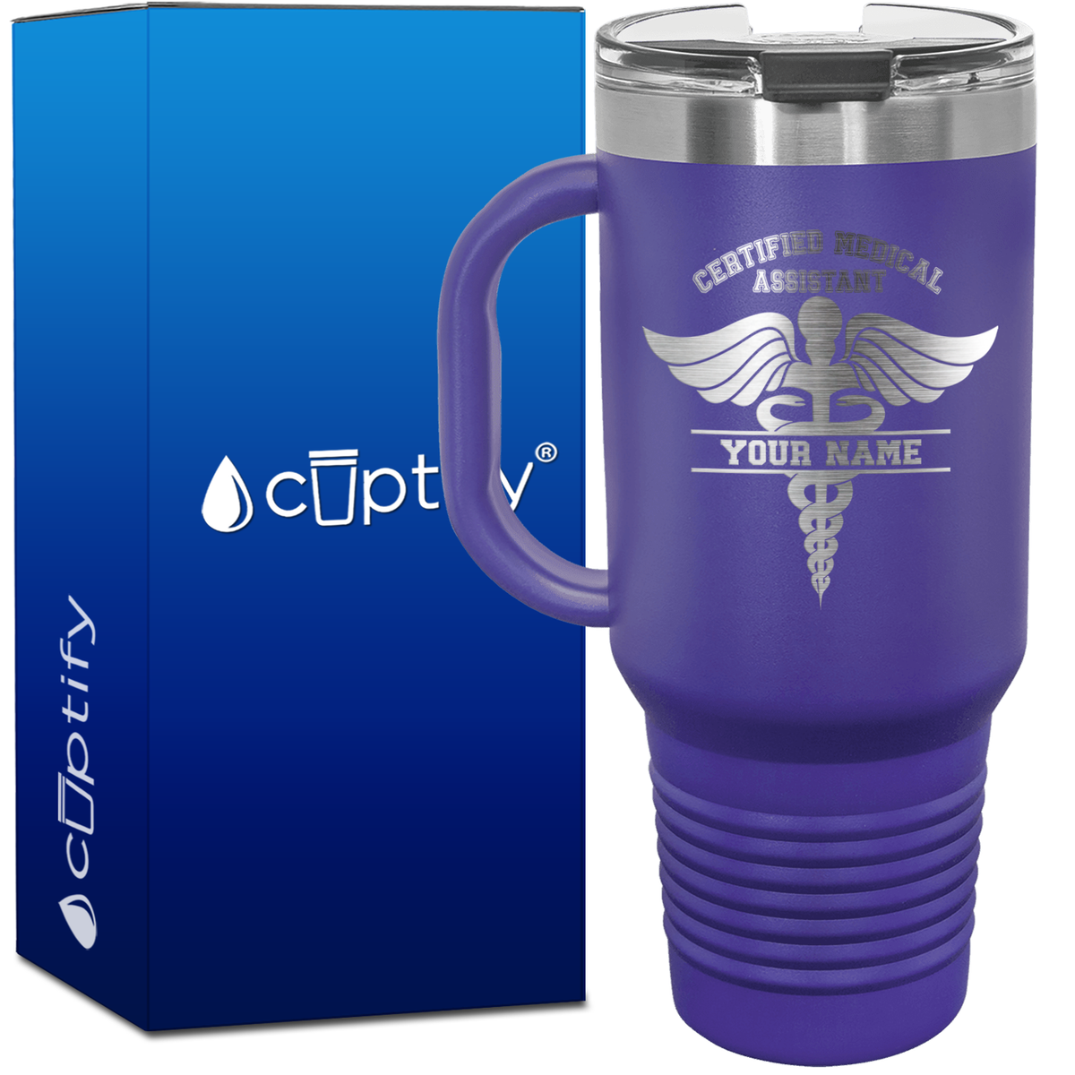 Personalized Certified Medical Assistant Stethoscope  40oz CMA Travel Mug