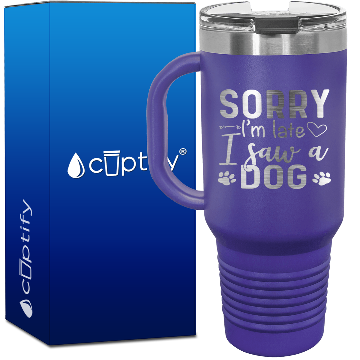 Sorry I'm Late I saw a Dog 40oz Travel Mug