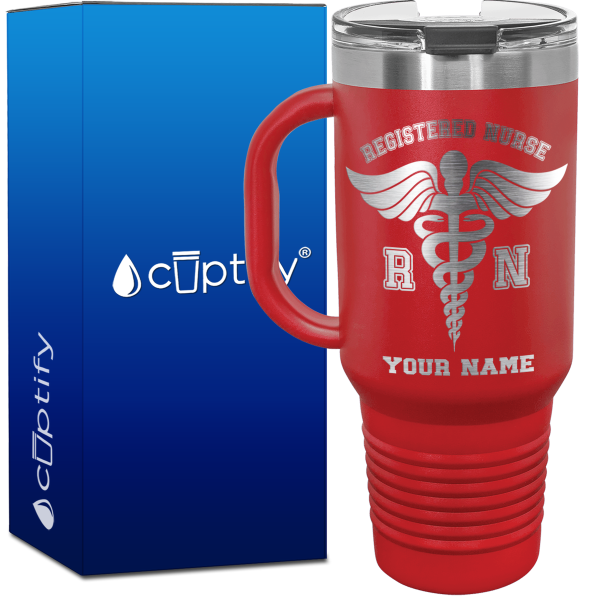 Personalized RN Registered Nurse 40oz Medical Travel Mug