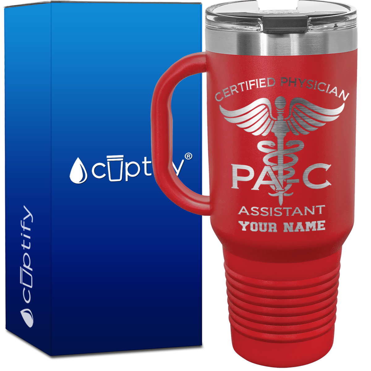 Personalized PA-C Certified Physician Assistant 40oz Medical Travel Mug