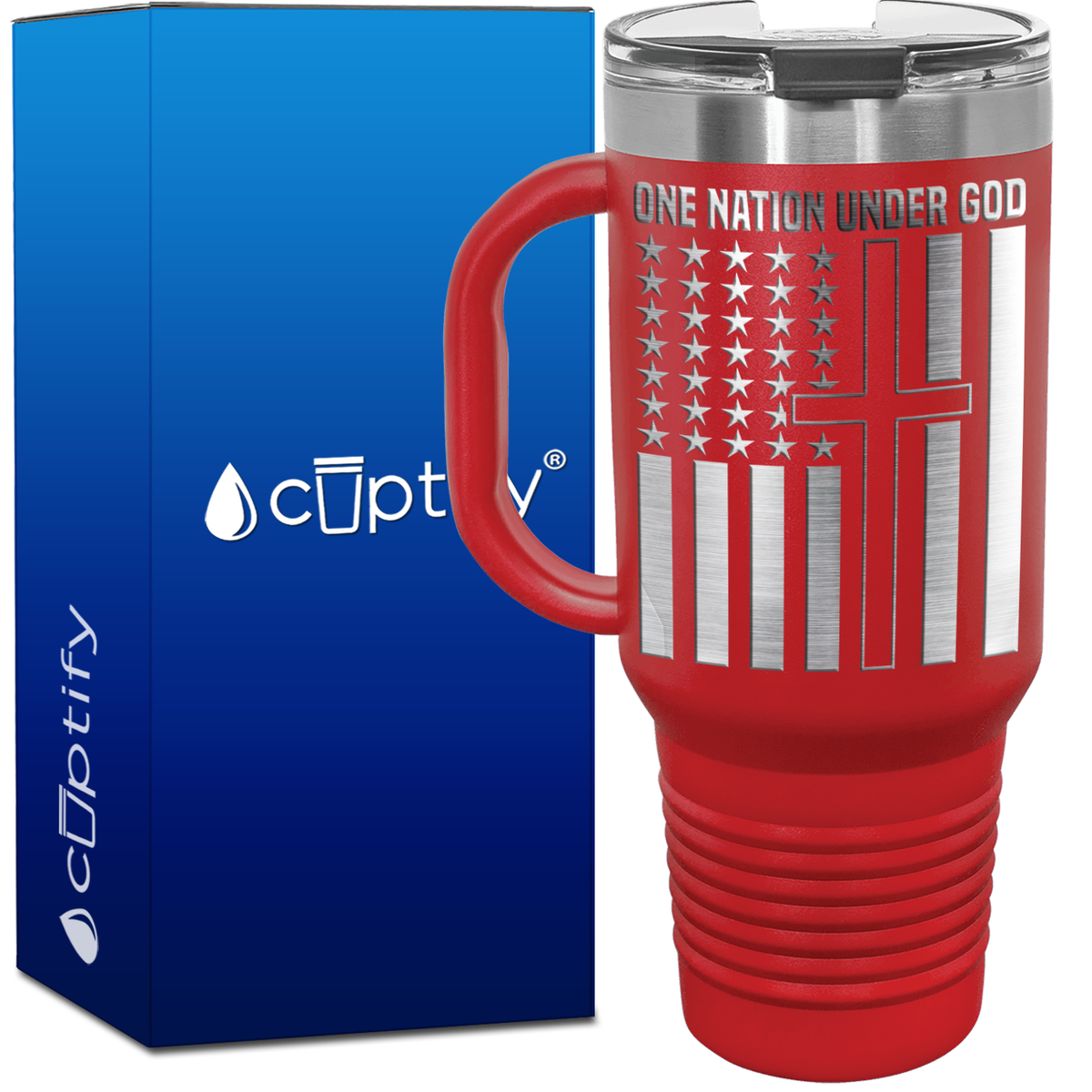 One Nation Under God 40oz 4th of July Travel Mug