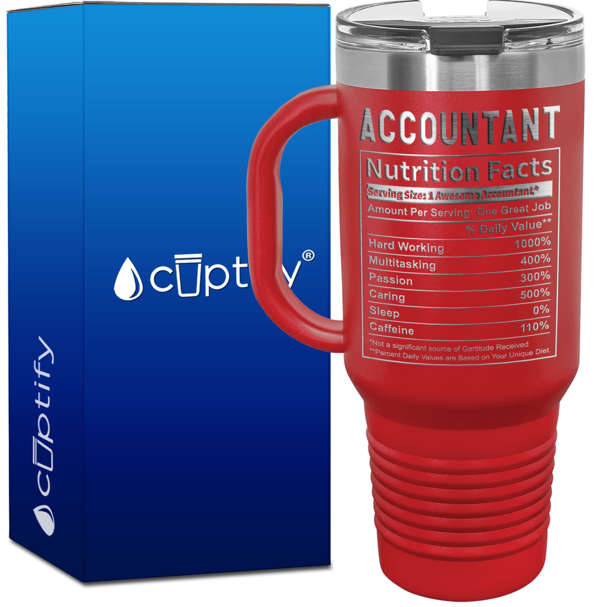 Accountant Nutrition Facts 40oz Accountant Travel Mug