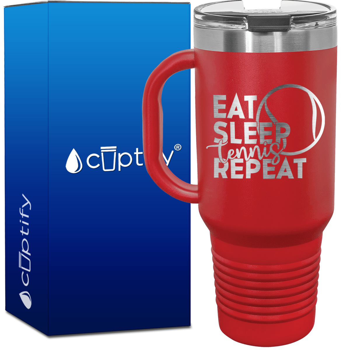Eat Sleep Tennis Repeat 40oz Tennis Travel Mug
