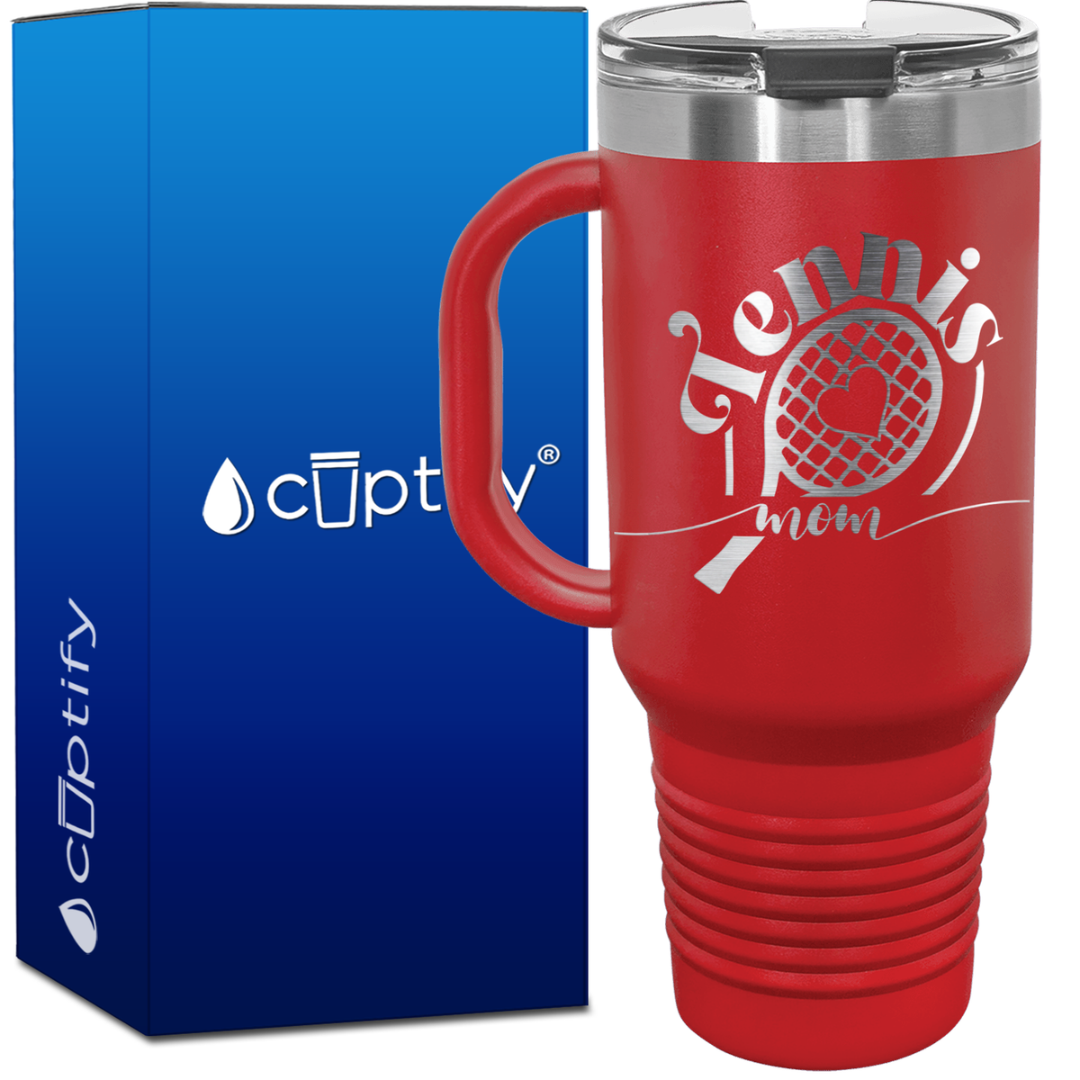 Tennis Racket Mom 40oz Travel Mug