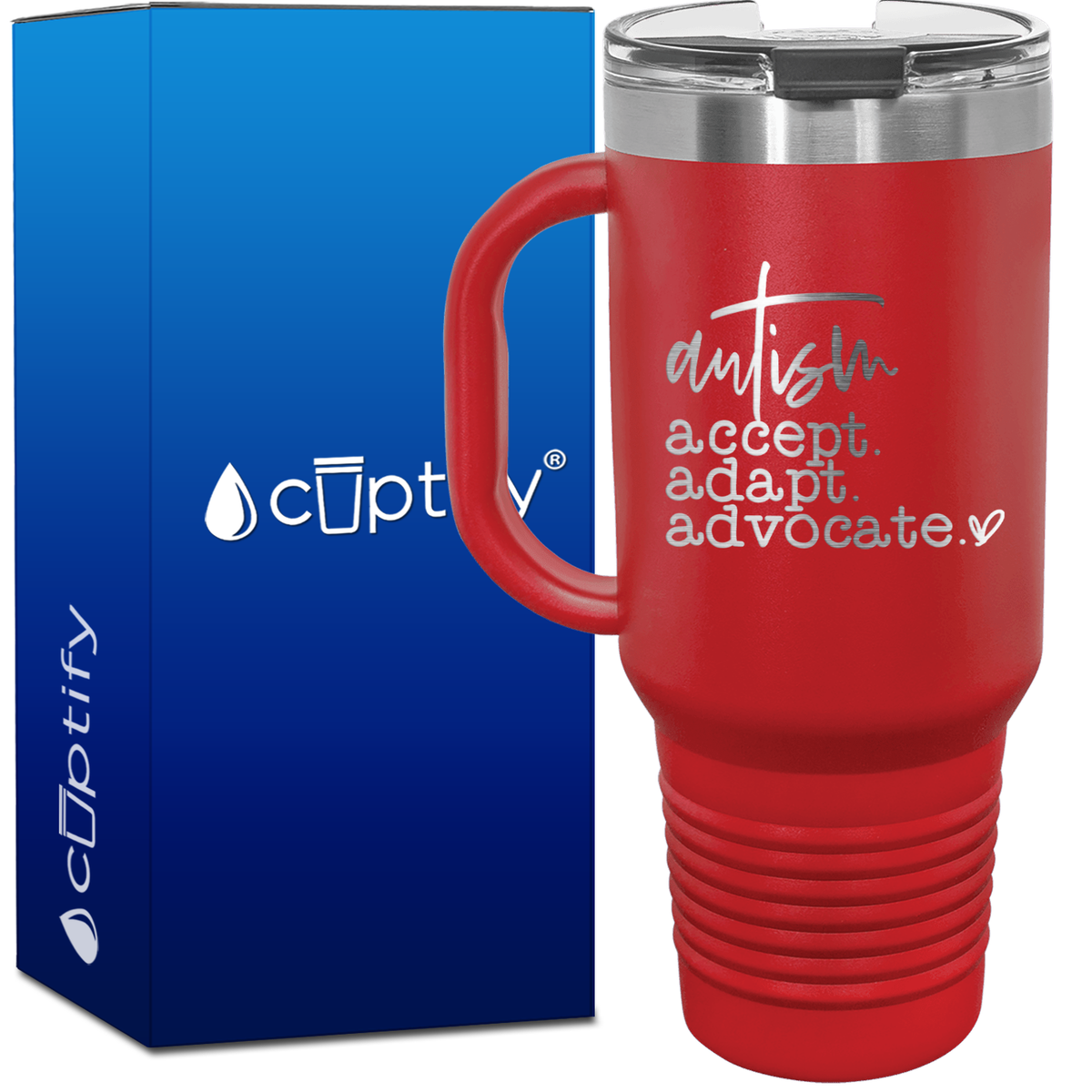 Autism Accept Adapt Advocate 40oz Autism Travel Mug