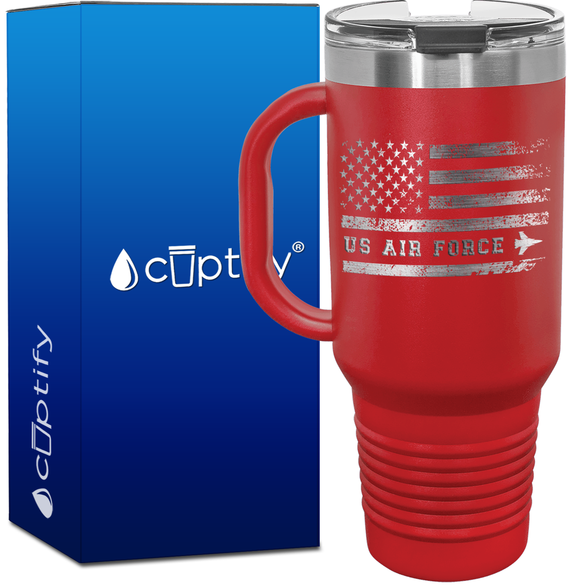 US Air Force Distressed Flag 40oz Travel Mug