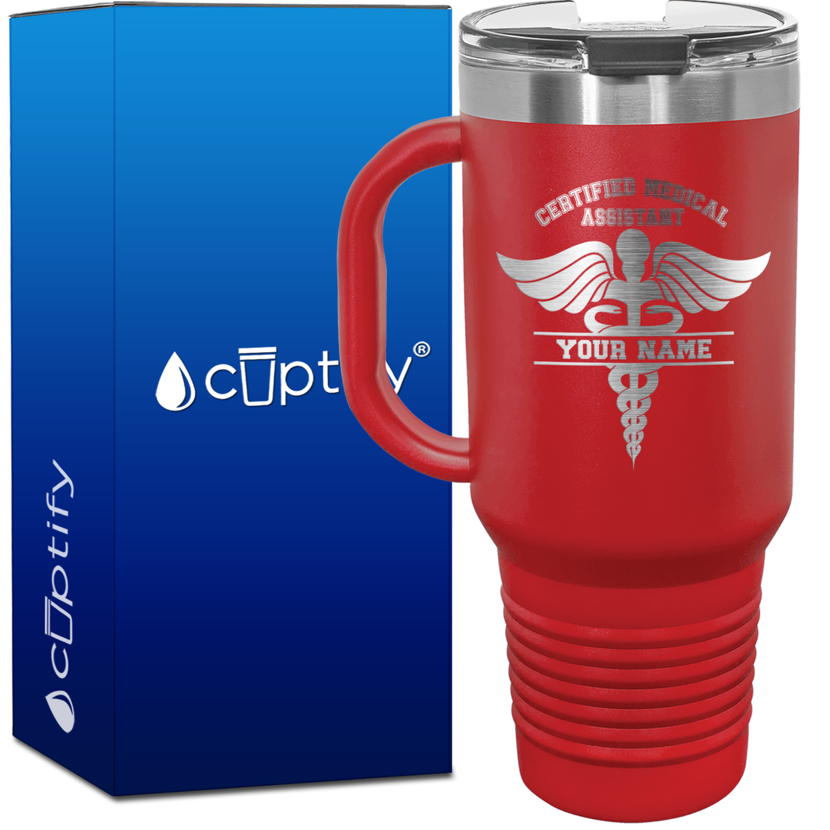 Personalized Certified Medical Assistant Stethoscope  40oz CMA Travel Mug