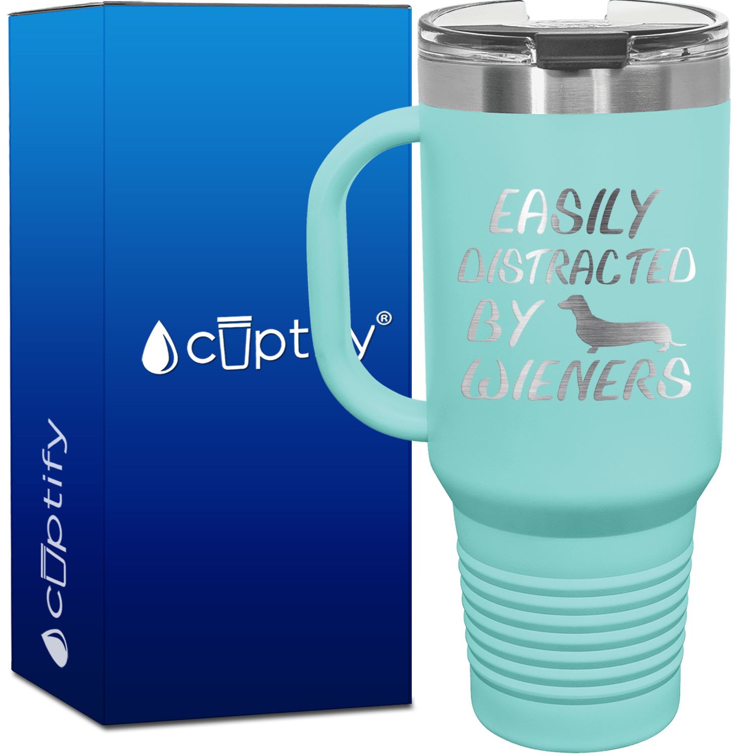 Easily Distracted by Wieners 40oz Travel Mug