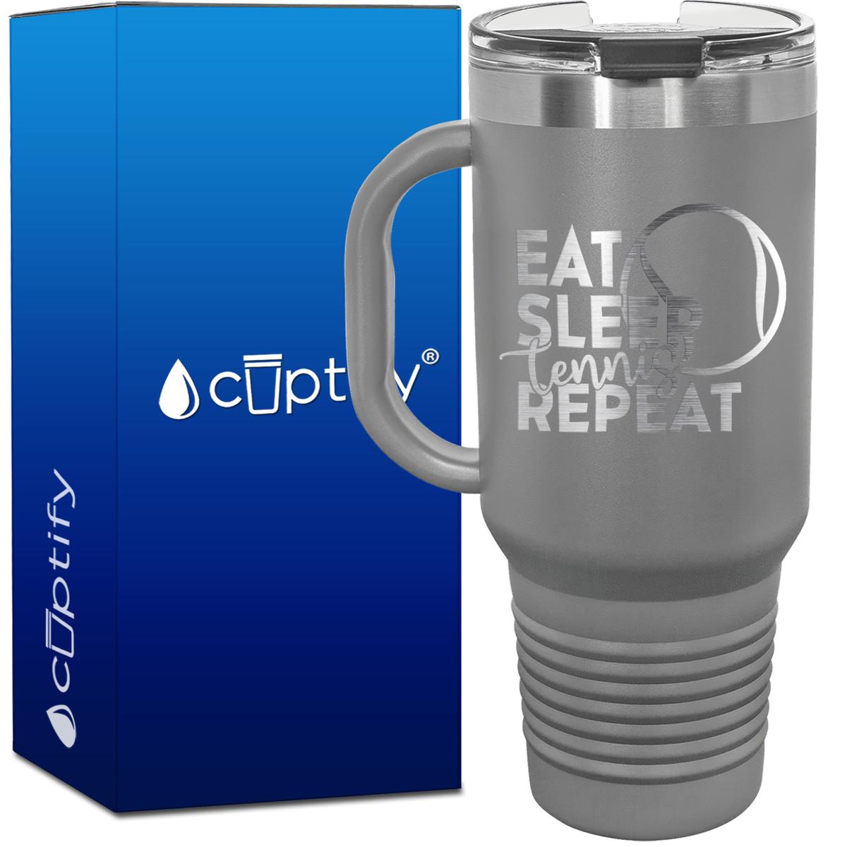 Eat Sleep Tennis Repeat 40oz Tennis Travel Mug
