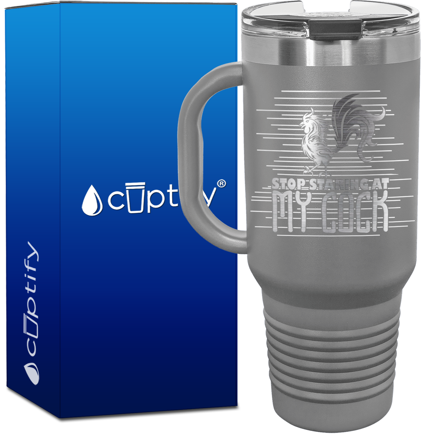 Stop Staring at My Cock 40oz Funny Travel Mug