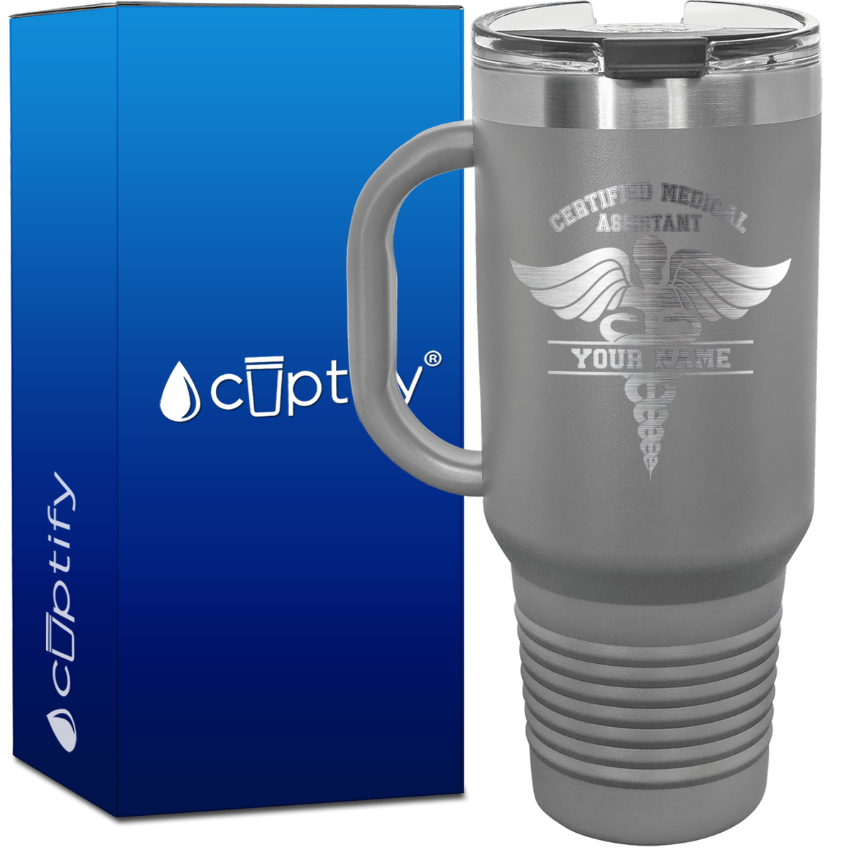 Personalized Certified Medical Assistant Stethoscope  40oz CMA Travel Mug