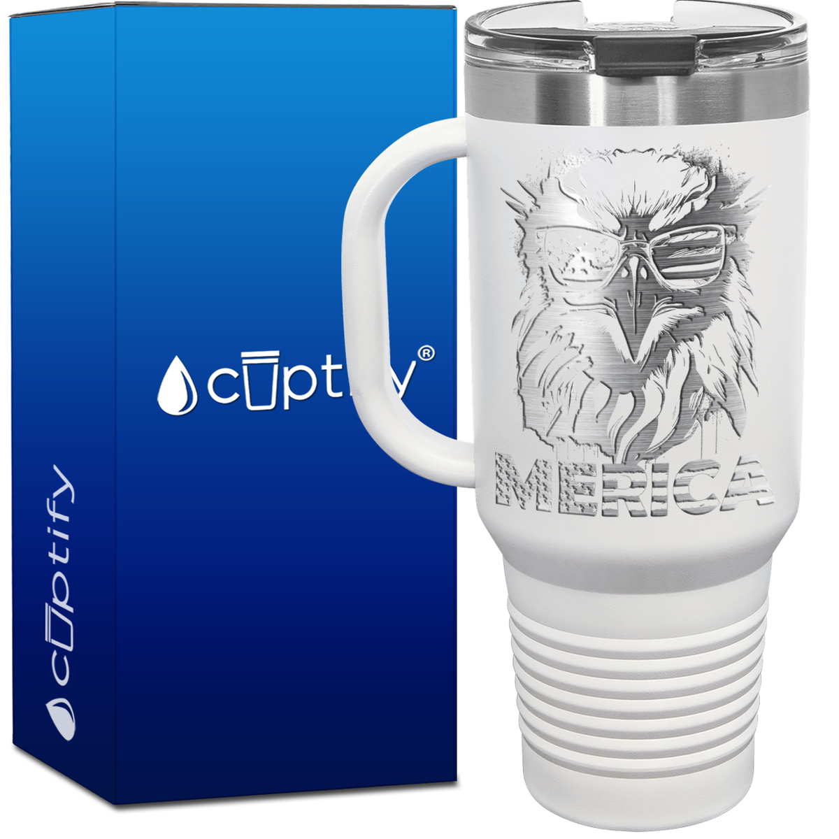 Merica Eagle 40oz 4th of July Travel Mug