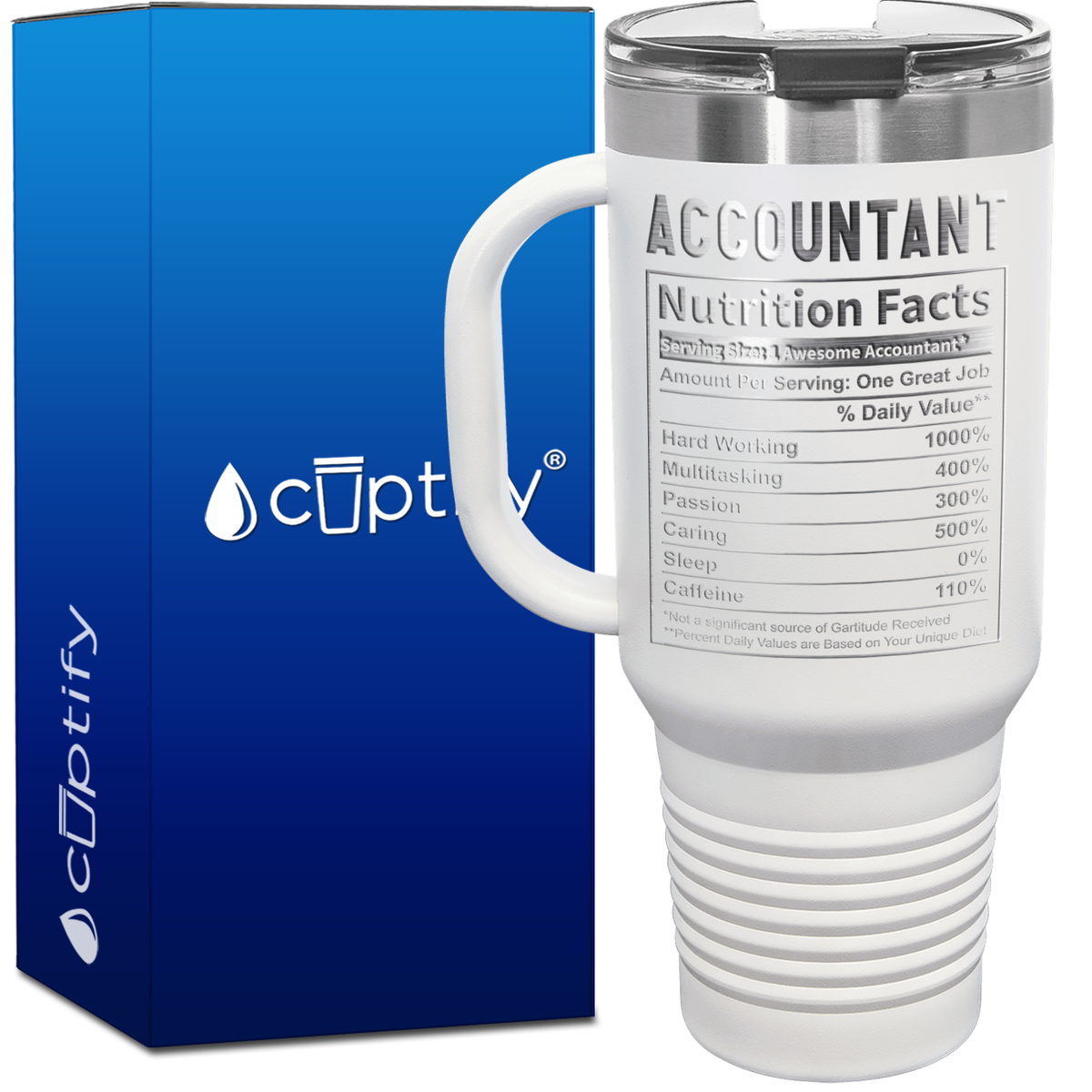 Accountant Nutrition Facts 40oz Accountant Travel Mug