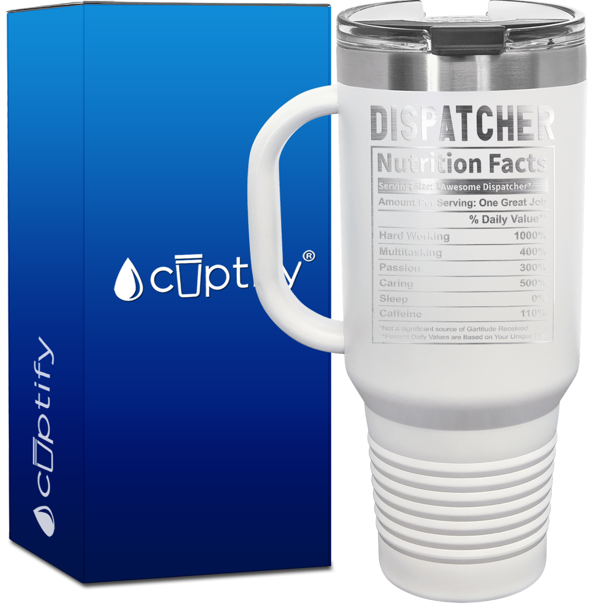 Dispatcher Nutrition Facts 40oz Dispatcher Travel Mug