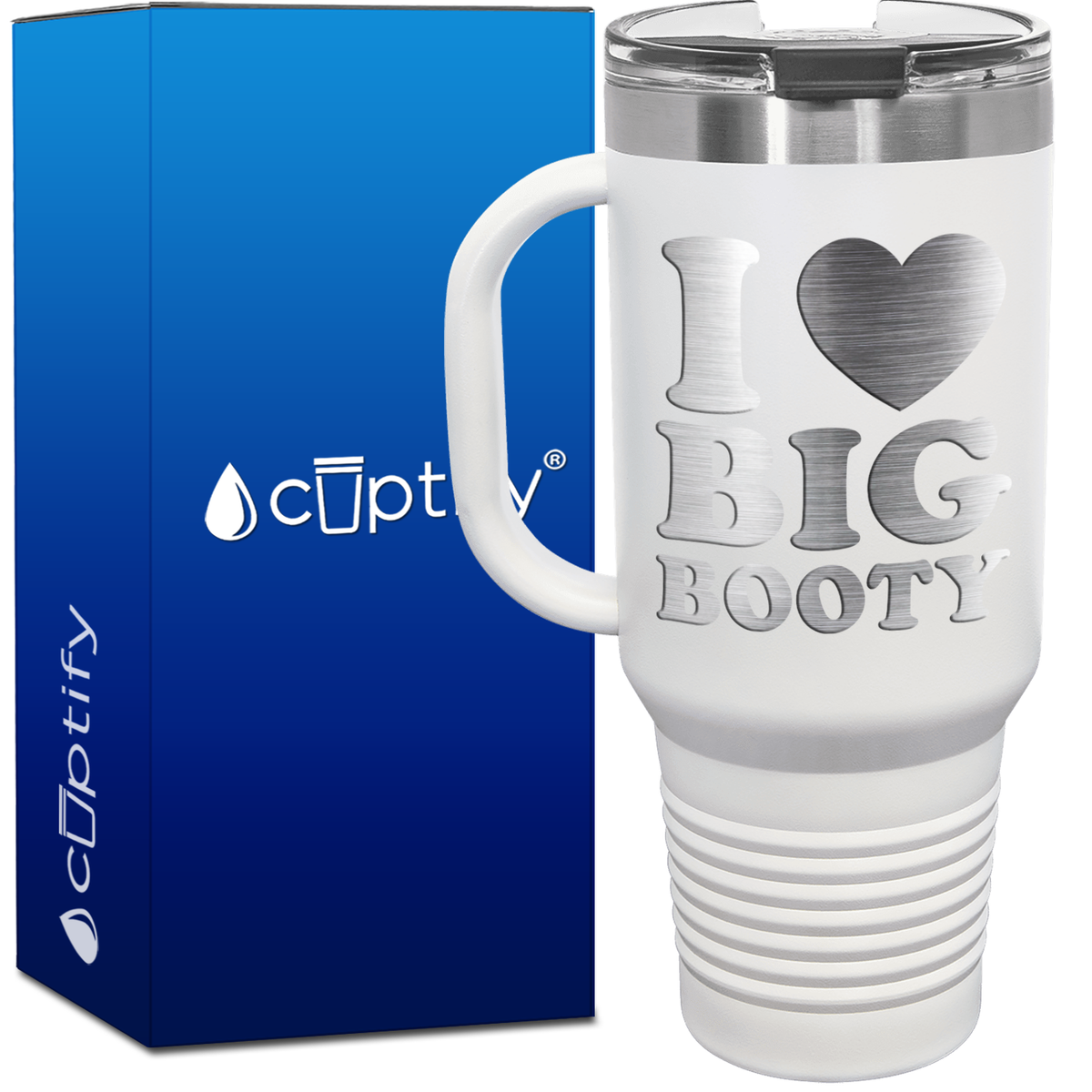 I Heart Big Booty 40oz Funny Travel Mug