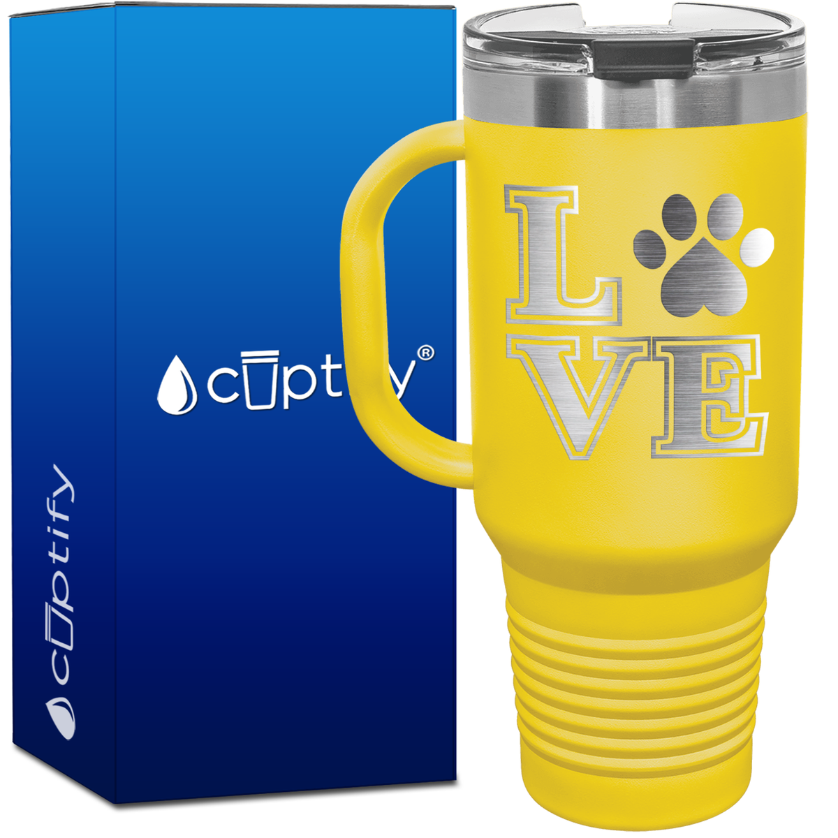 Love Dogs Paw Print 40oz Travel Mug
