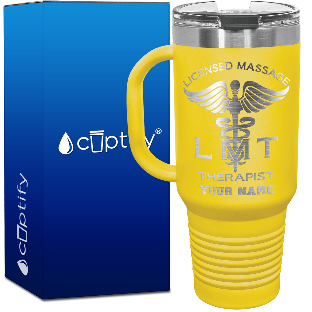 Personalized LMT Licensed Massage Therapist 40oz Medical Travel Mug