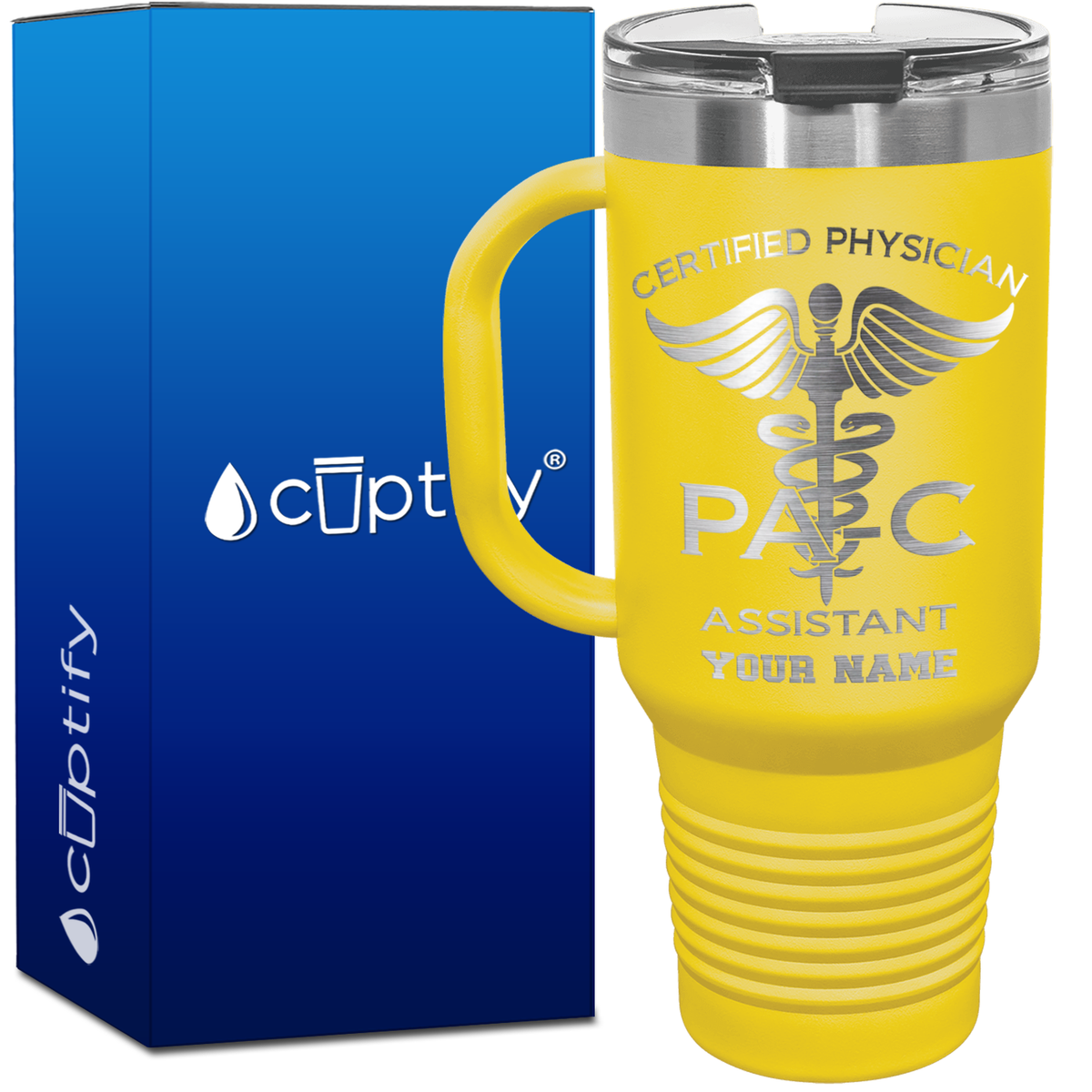 Personalized PA-C Certified Physician Assistant 40oz Medical Travel Mug