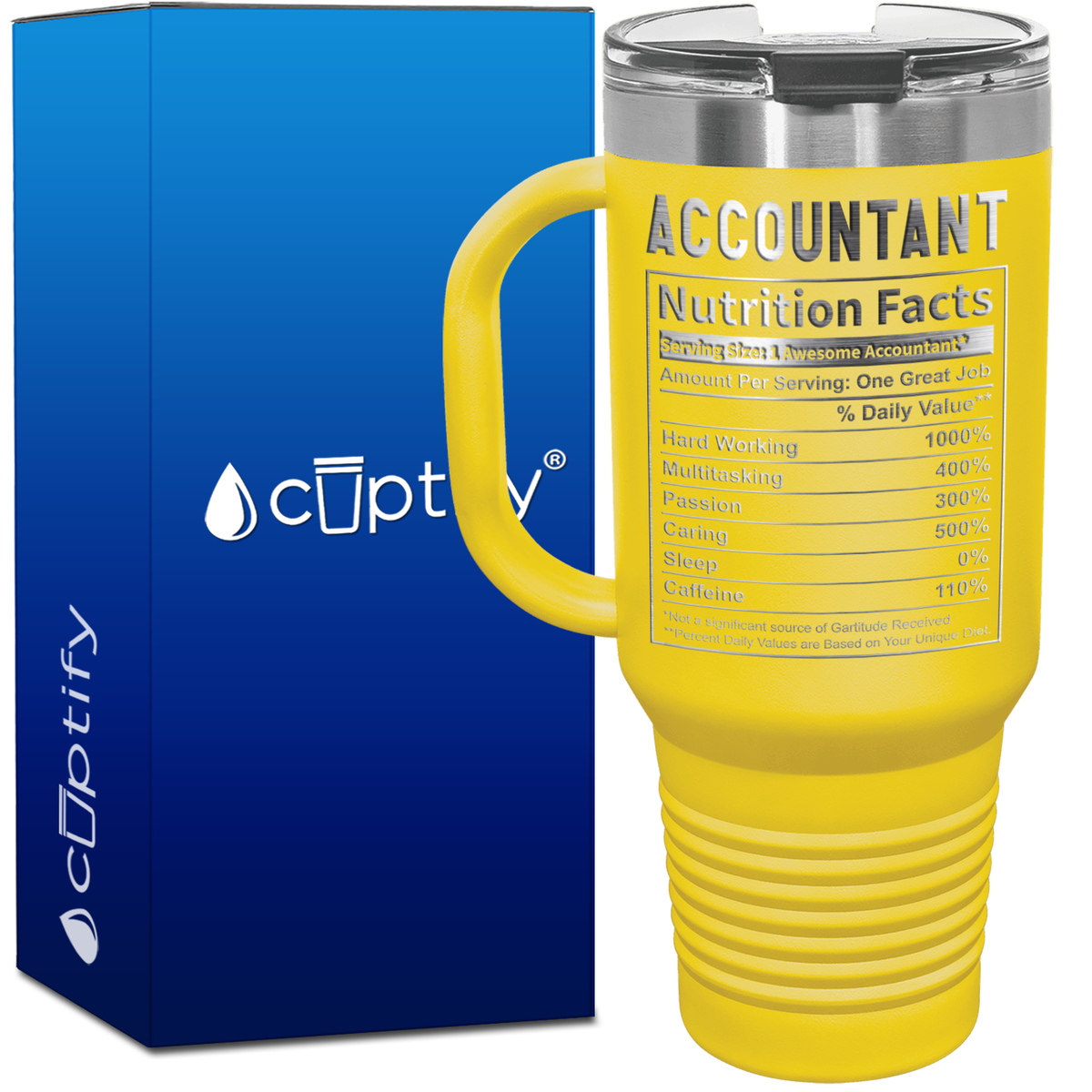 Accountant Nutrition Facts 40oz Accountant Travel Mug