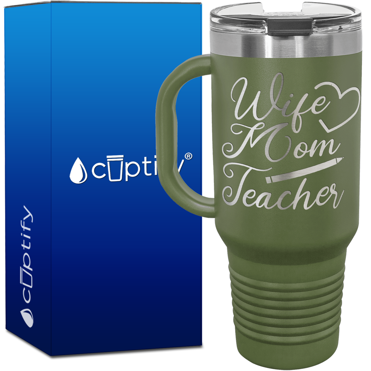 Wife Mom Teacher 40oz Travel Mug