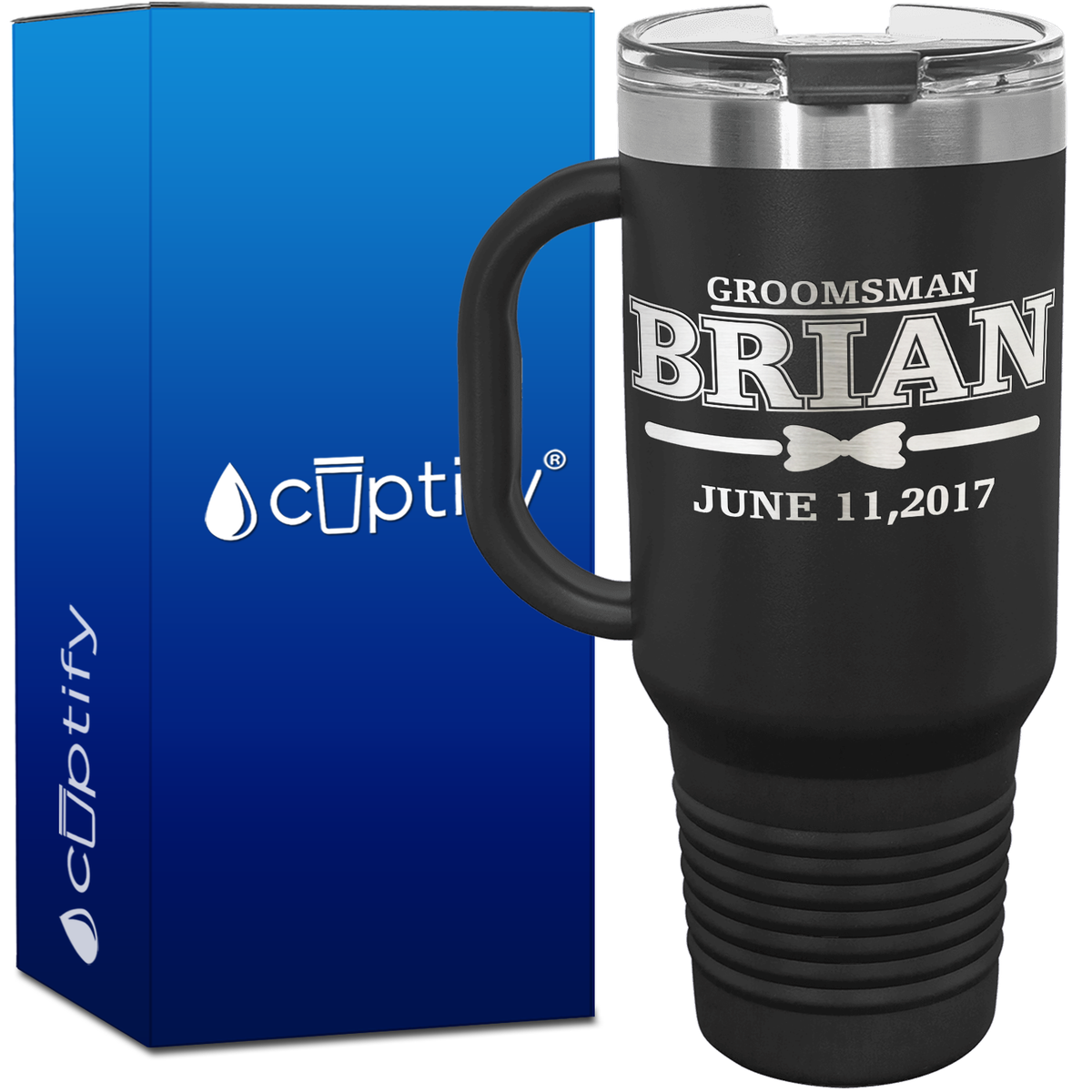 Personalized Bow Tie Groosman 40oz Travel Mug