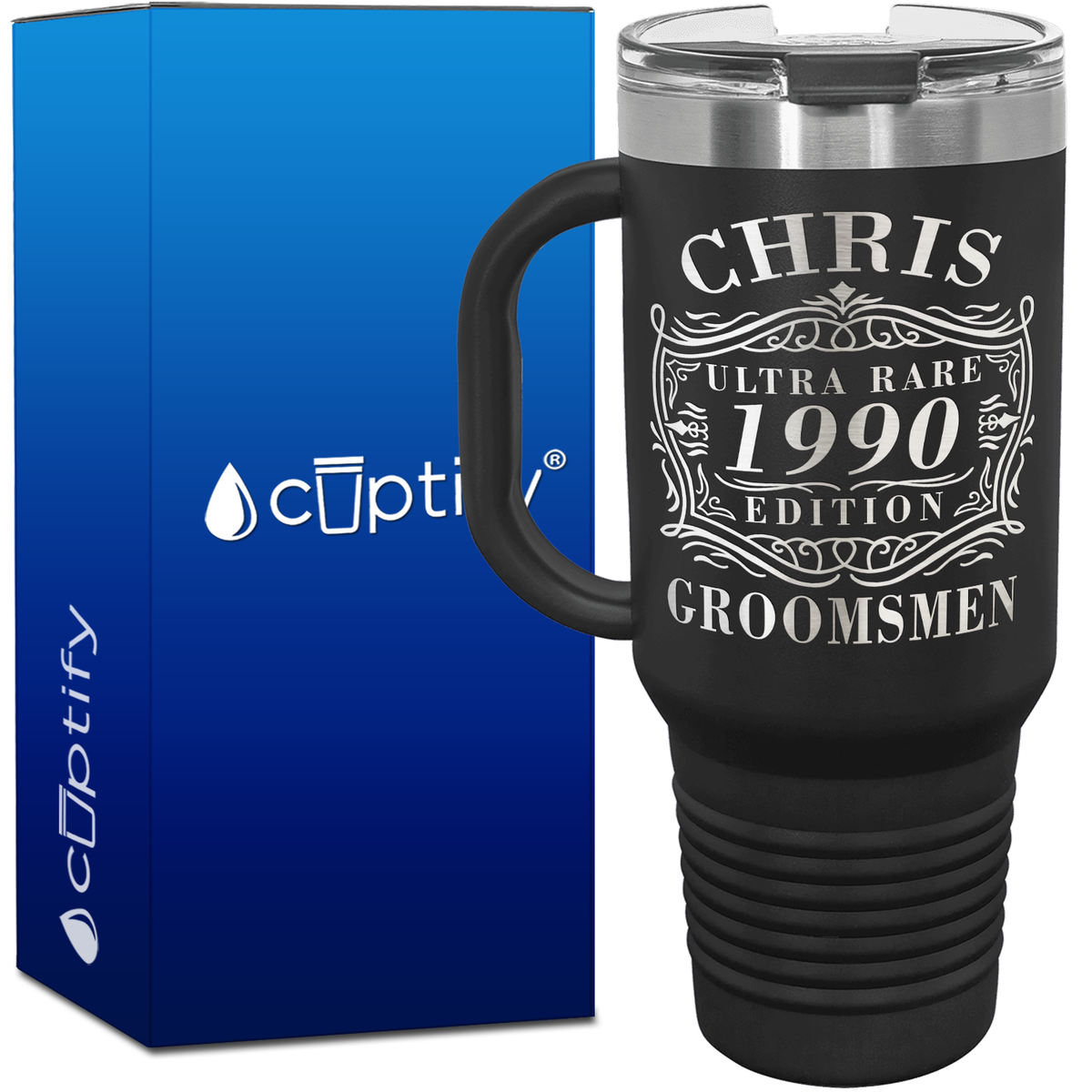 Personalized Ultra Rare Edition Groomsmen 40oz Travel Mug