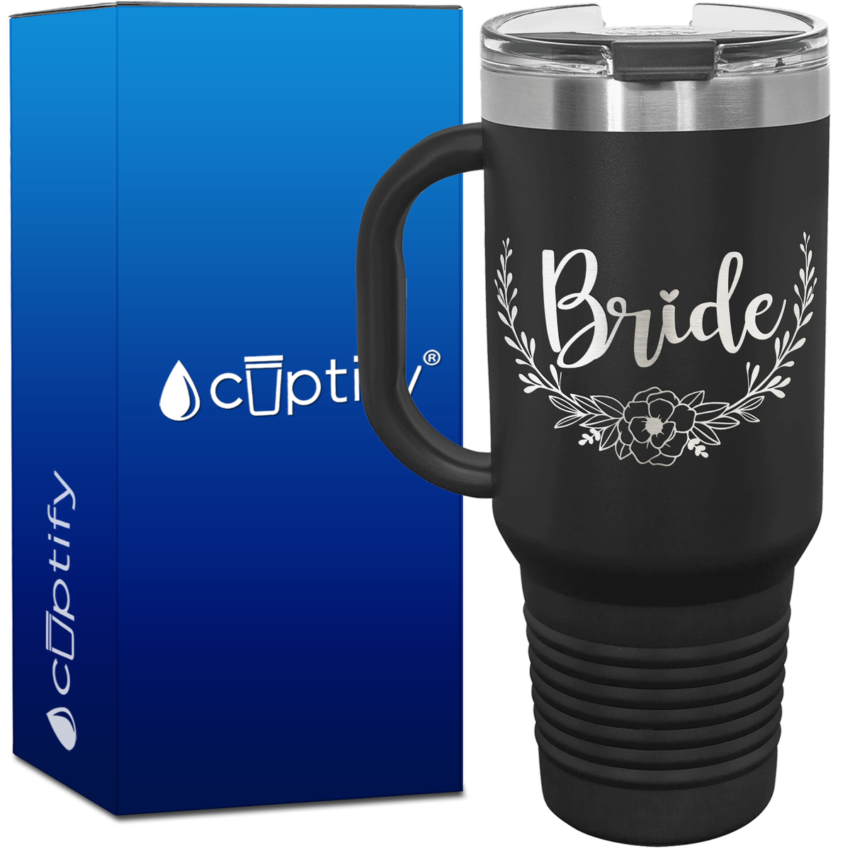 Bride Floral 40oz Travel Mug