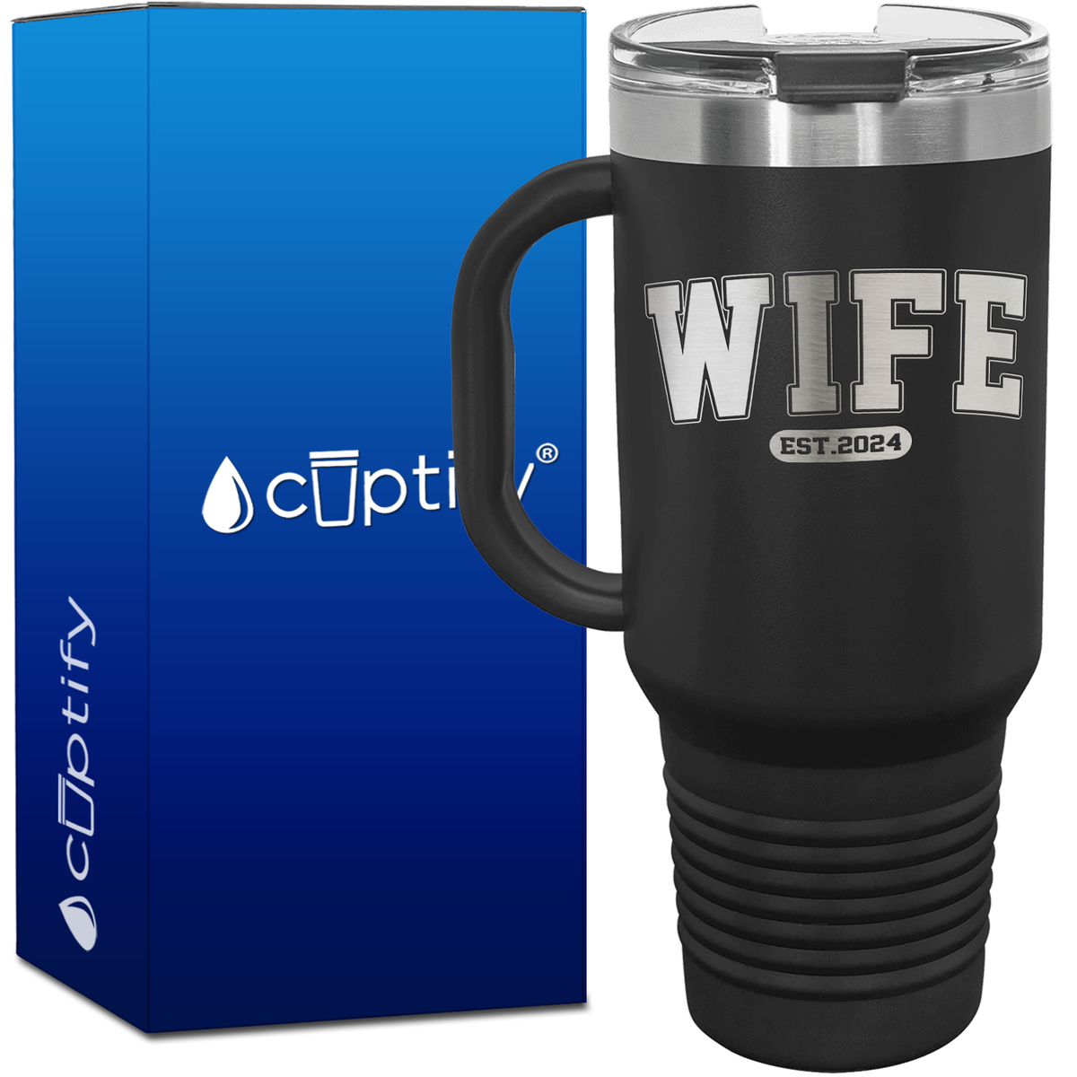 New Wife Personalized Established Year 40oz Travel Mug